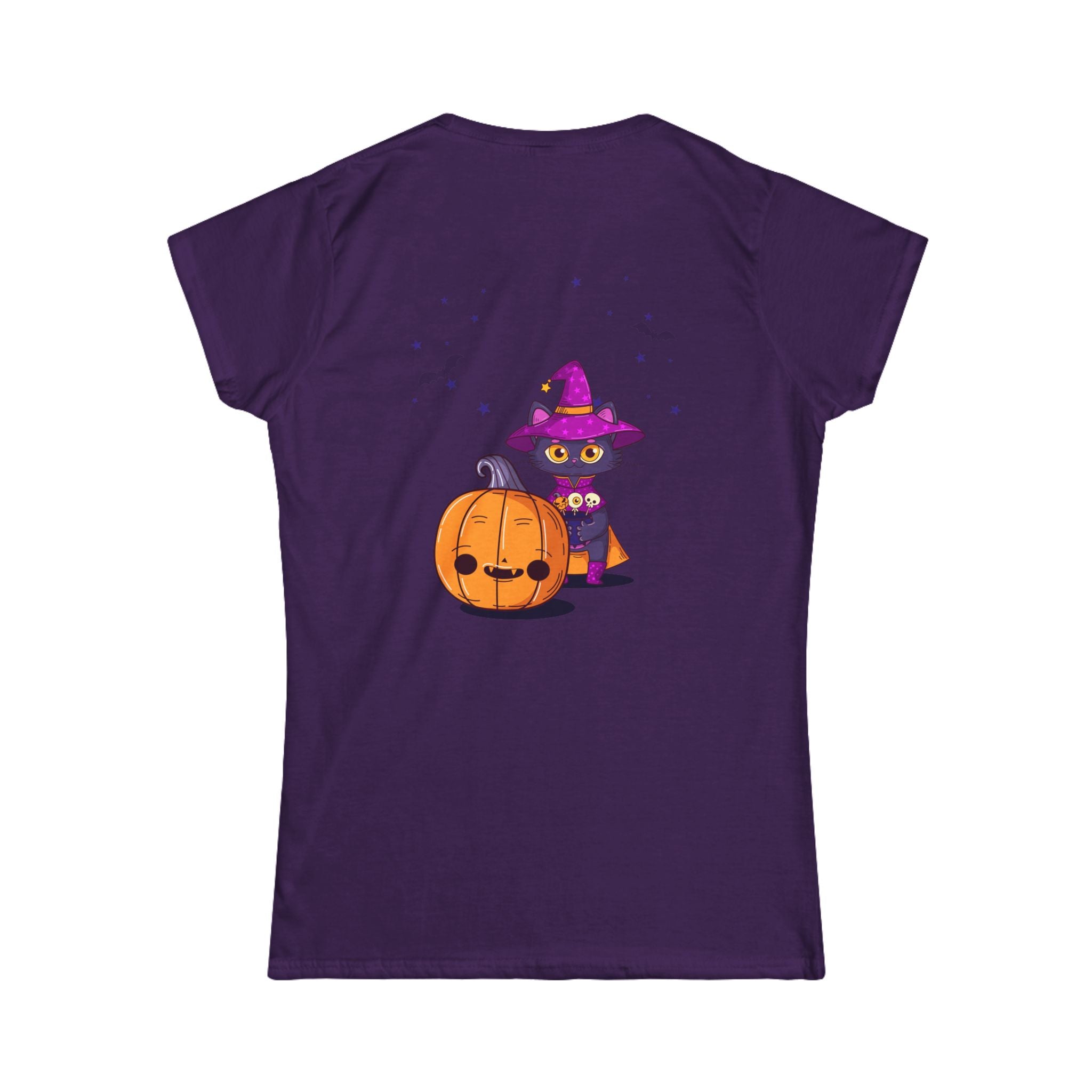 Halloween with Witch's Cats | Women's Softstyle Tee
