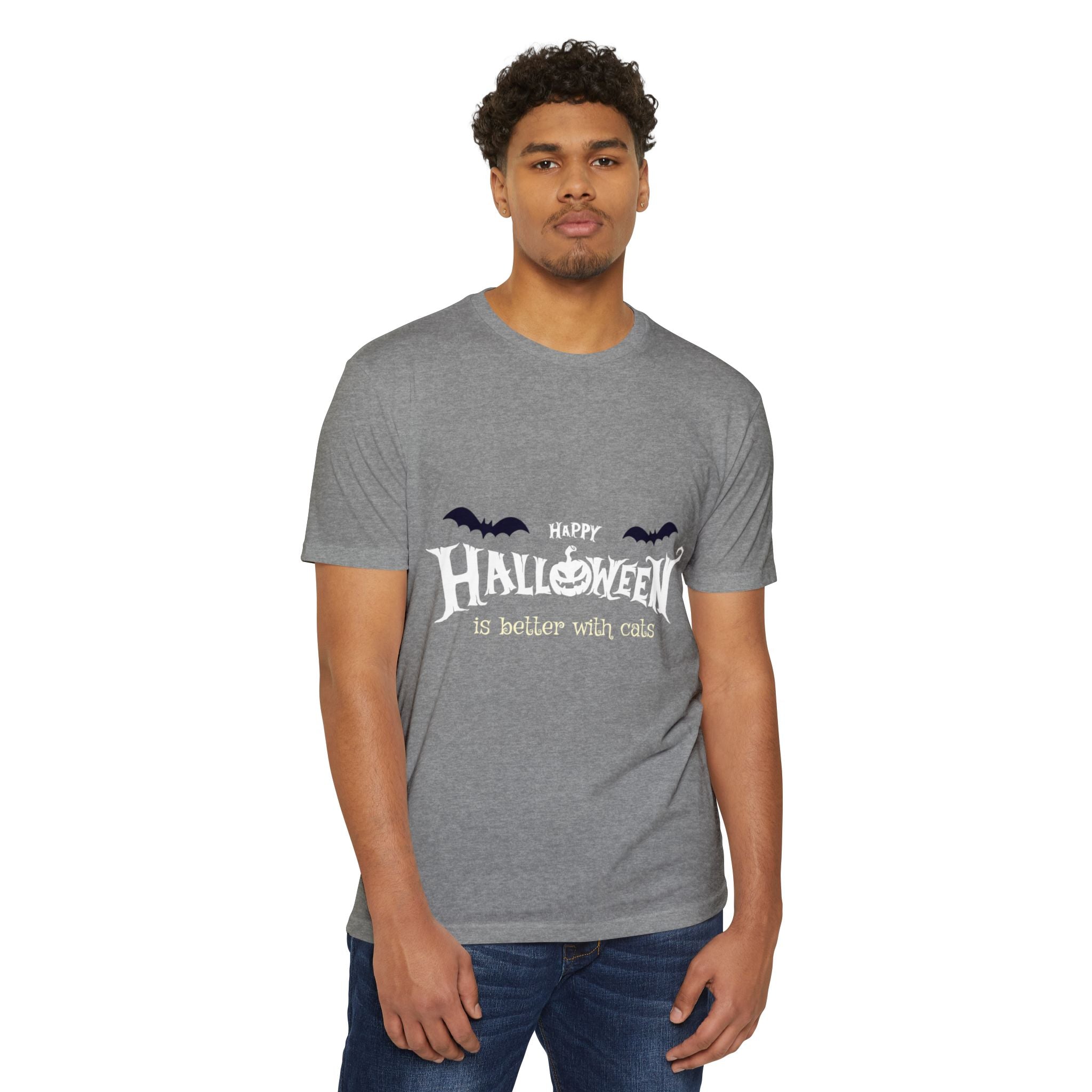 Halloween with Witch's Cats | Unisex CVC Jersey T-shirt