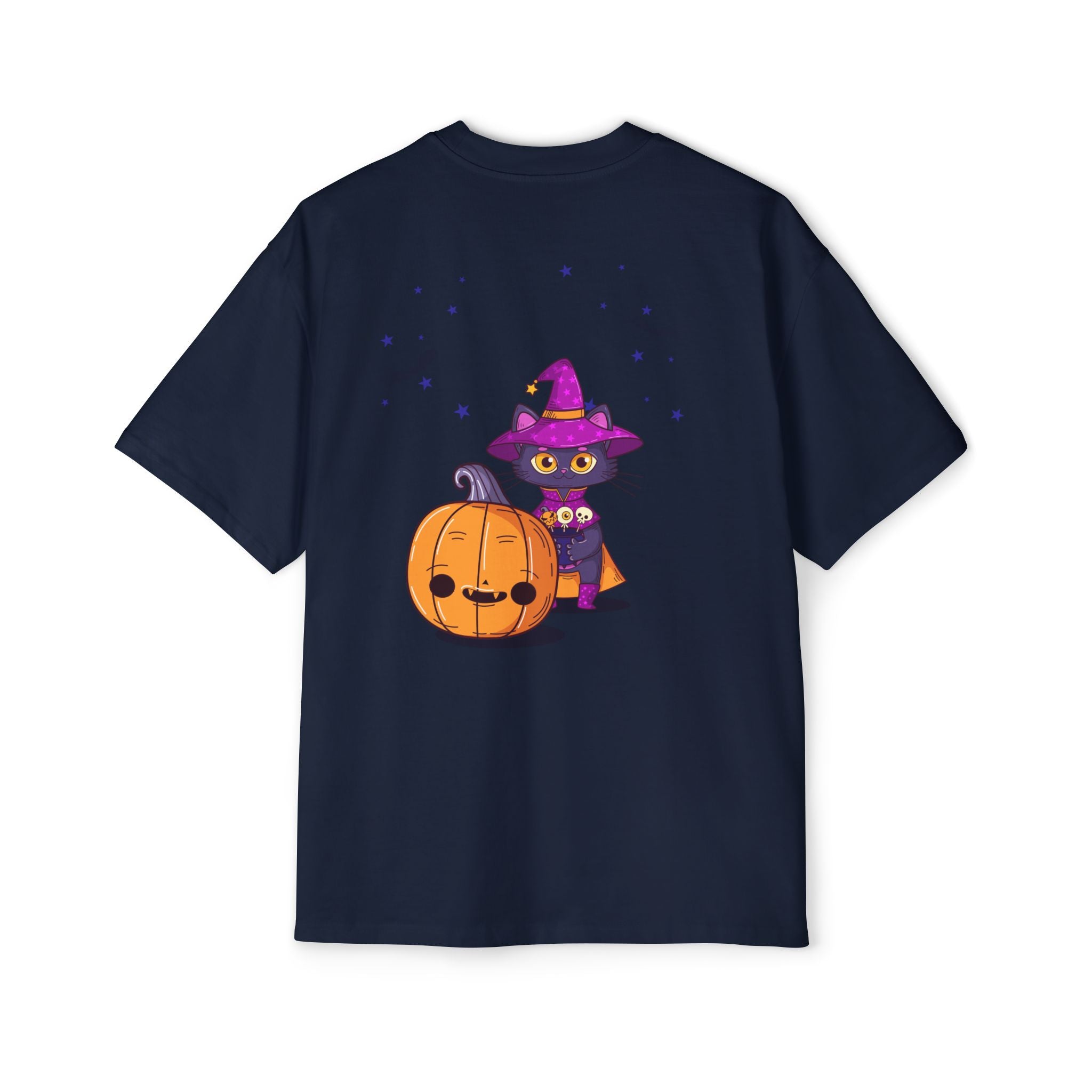 Halloween with Witch's Cats | Men's Heavy Oversized Tee
