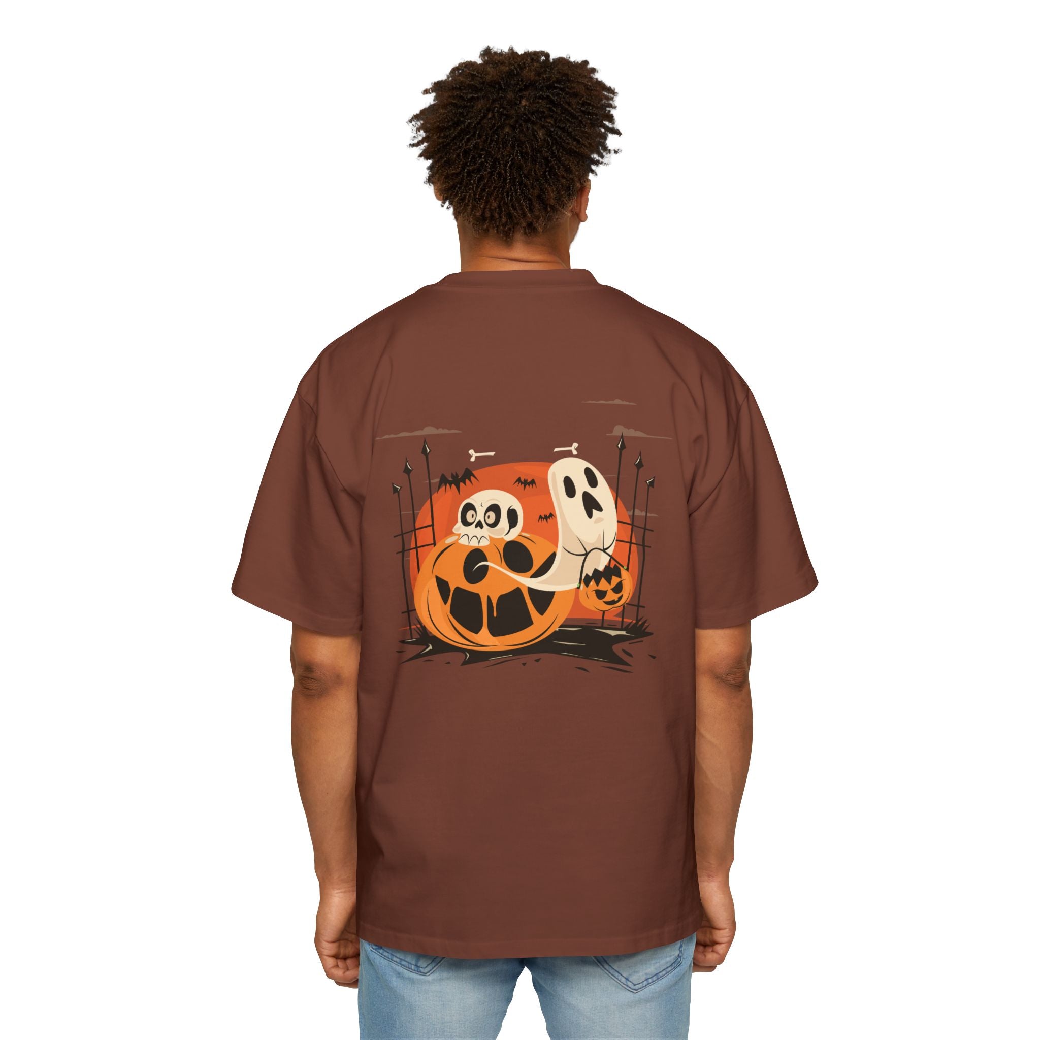 Halloween with Pumpkins | Men's Heavy Oversized Tee
