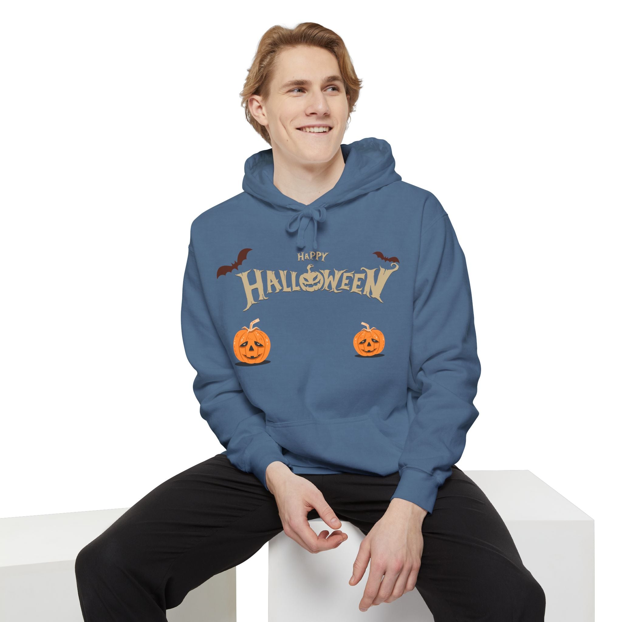 Halloween with Pumpkins | Unisex Garment-Dyed Hoodie
