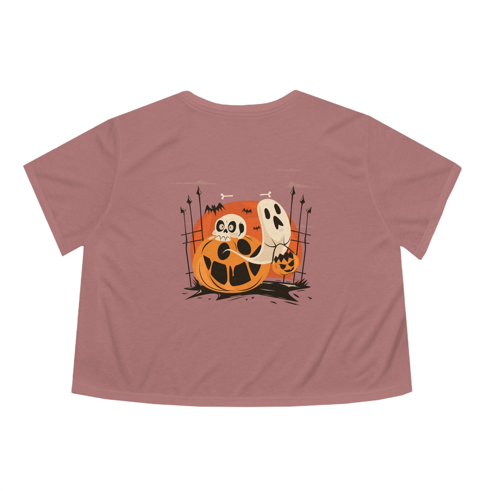 Halloween with Pumpkins | Women's Flowy Cropped Tee