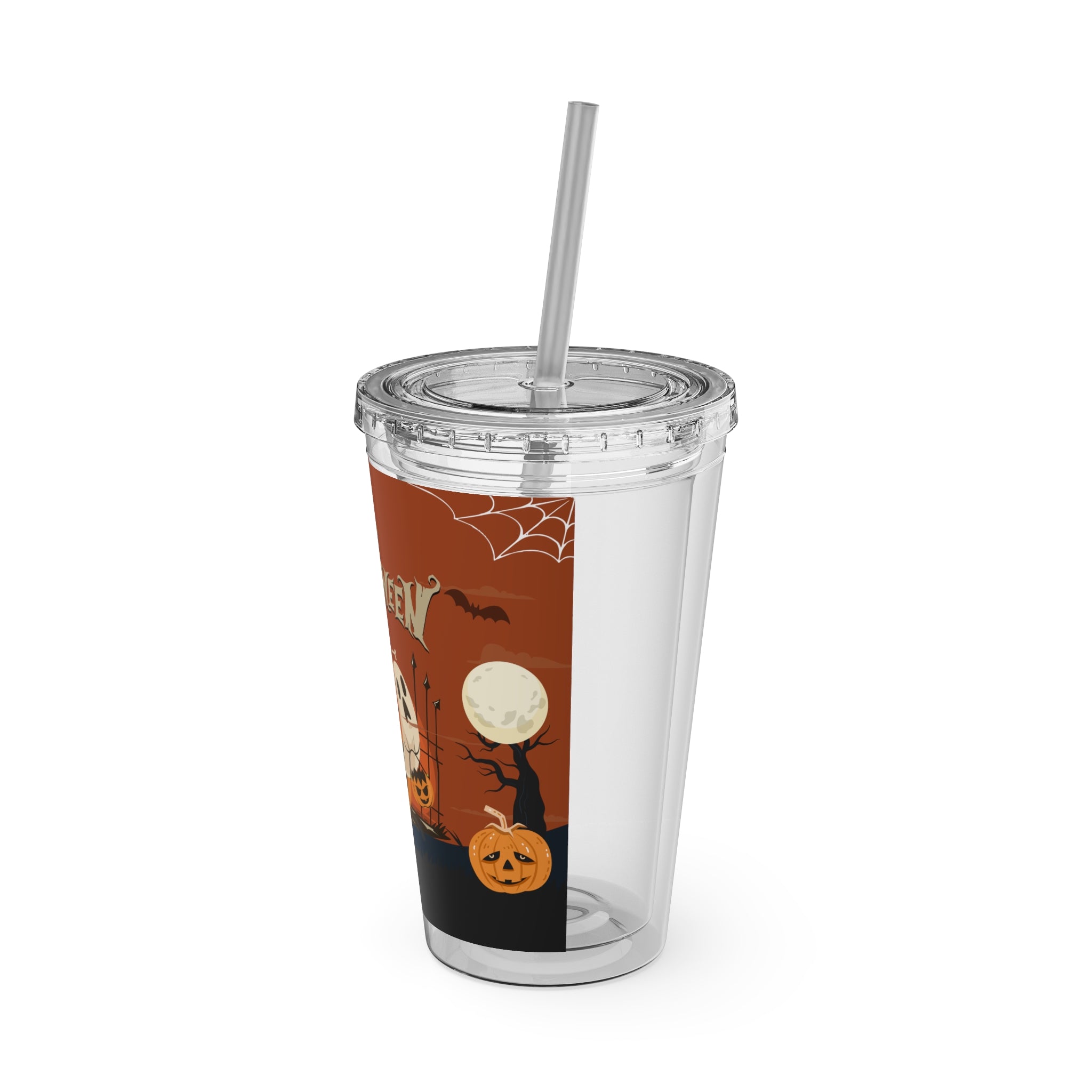 Happy Halloween with Pumpkin | Sunsplash Tumbler with Straw