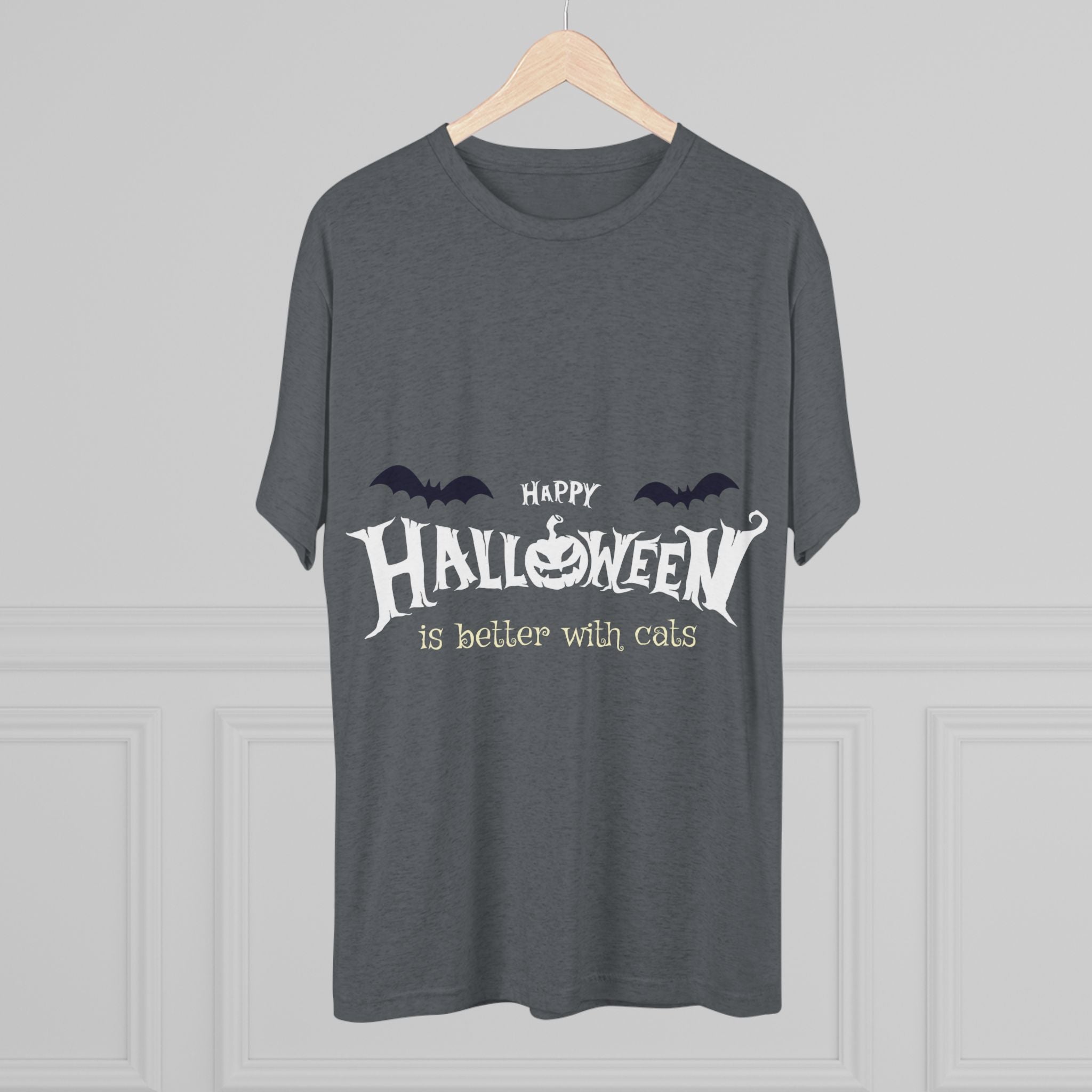 Halloween with Witch's Cats | Unisex Tri-Blend Crew Tee