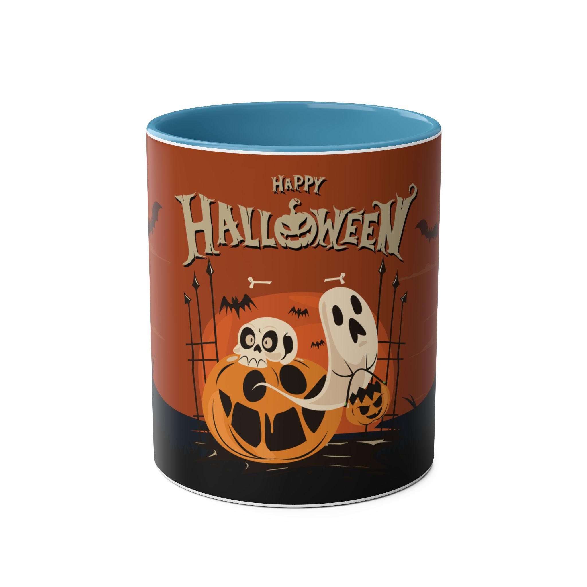 Happy Halloween with Pumpkin | Two-Tone Coffee Mugs