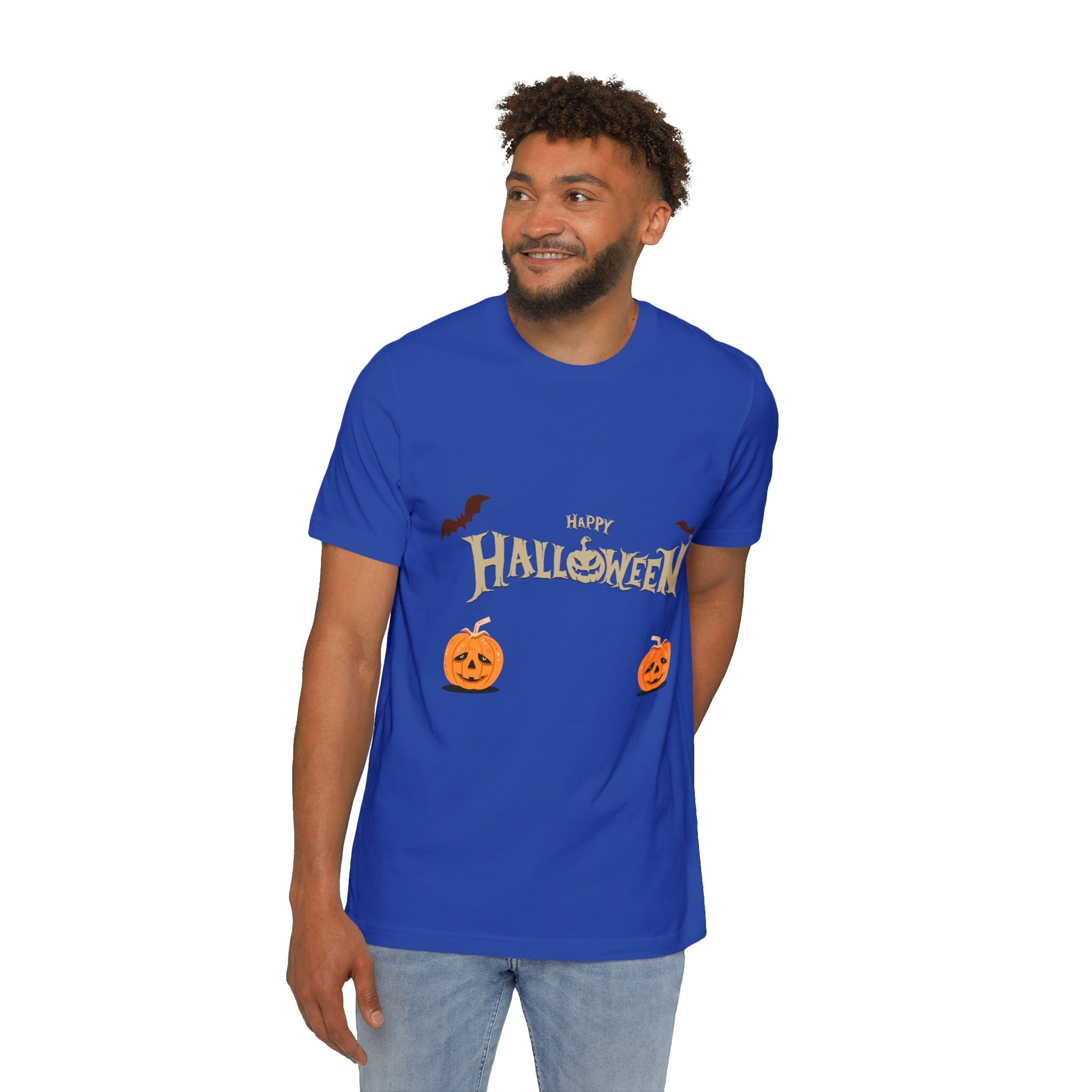 Halloween with Pumpkins | USA-Made Unisex Short-Sleeve Jersey T-Shirt