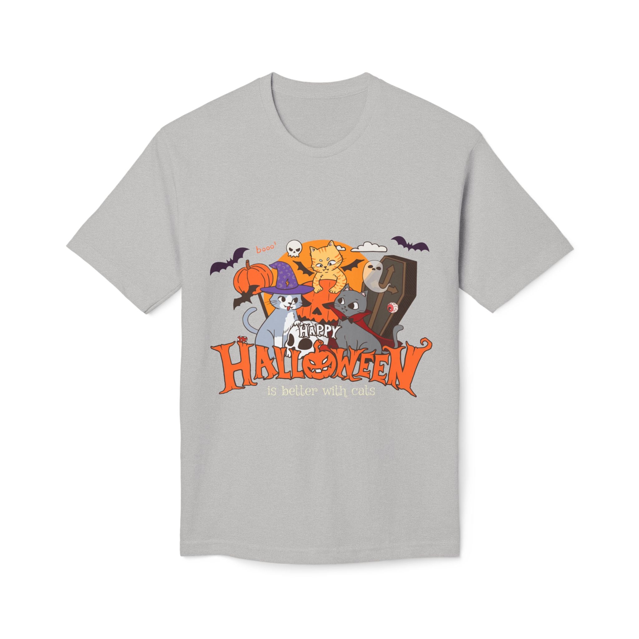Halloween is Better with Cats | Unisex Midweight T-shirt, Made in US