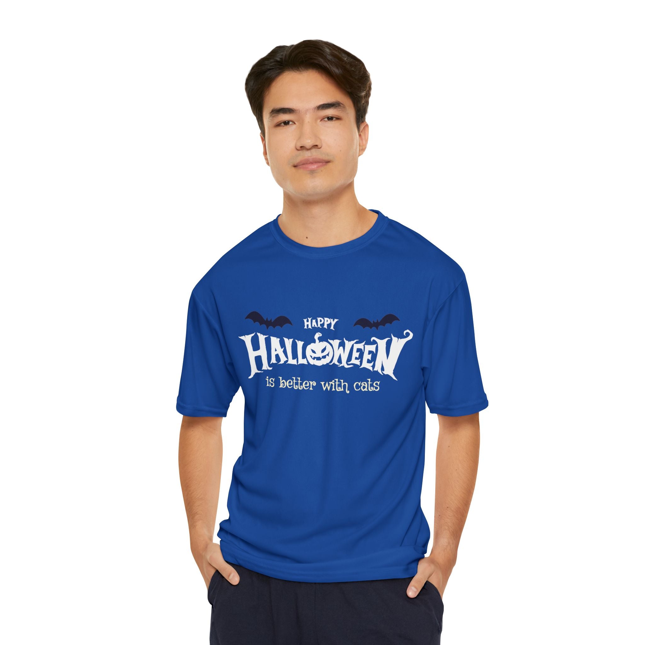 Halloween with Witch's Cats | Men's Performance T-Shirt