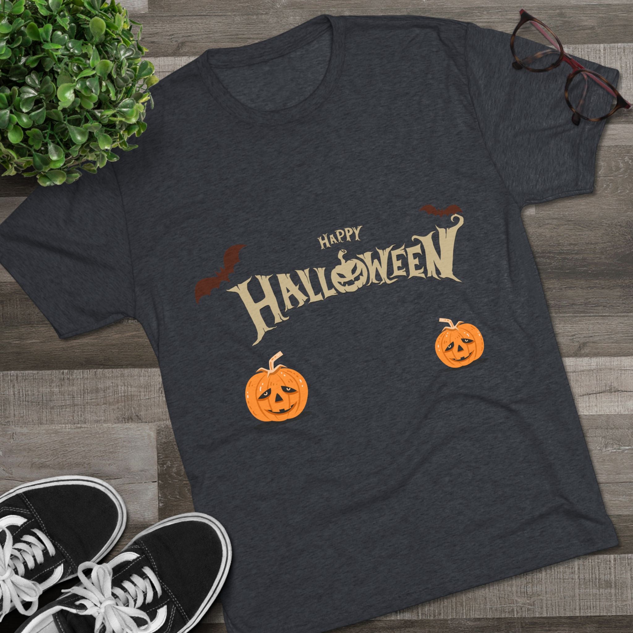 Halloween with Pumpkins | Unisex Tri-Blend Crew Tee
