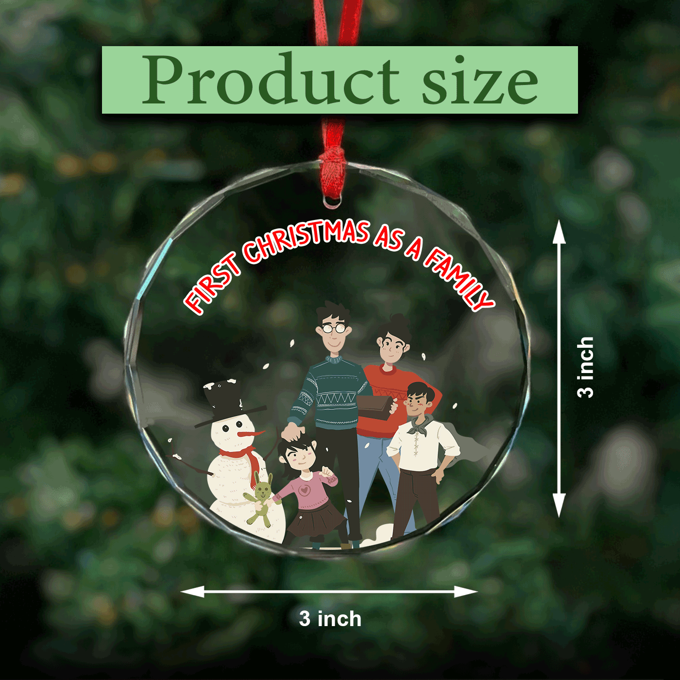 First Christmas as a Family | Celebrate a Special Holiday | Glass Ornament