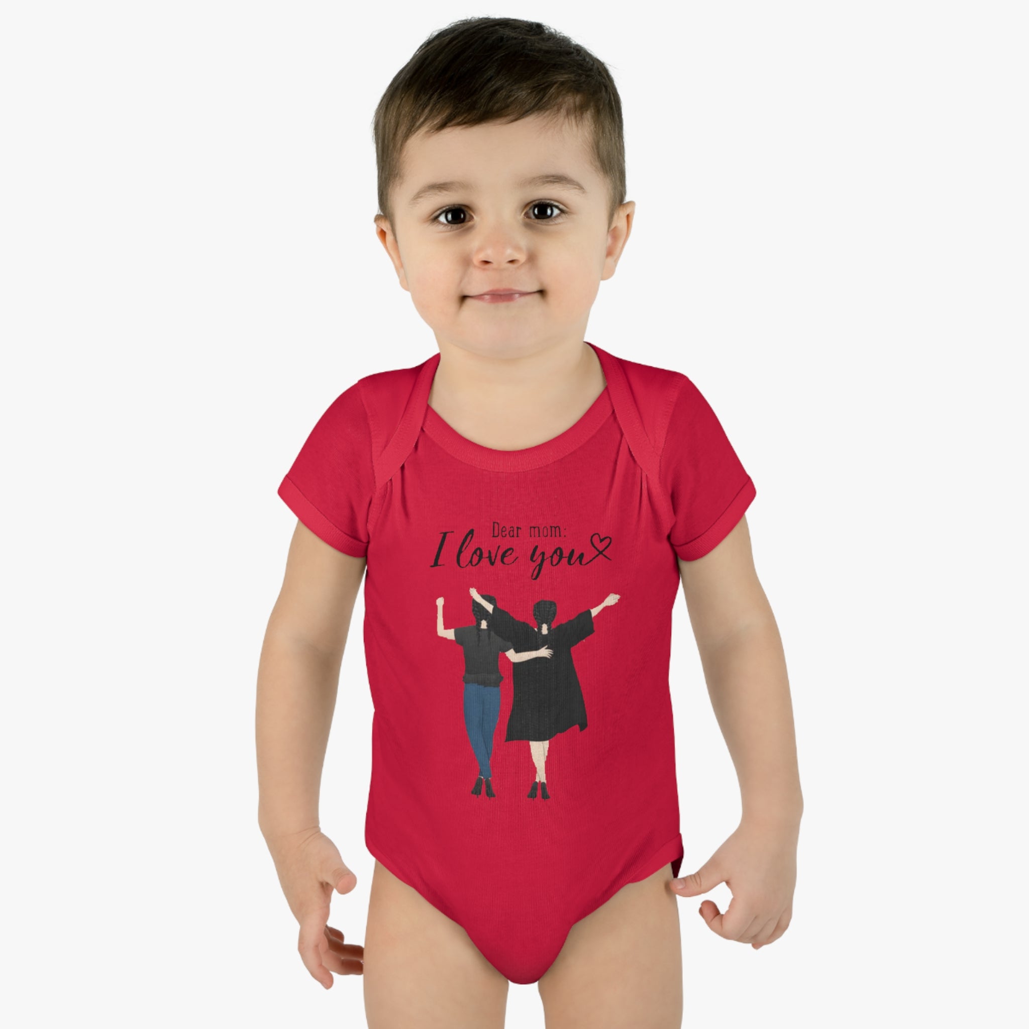 Dear mom i love you | Infant Baby Rib Bodysuit