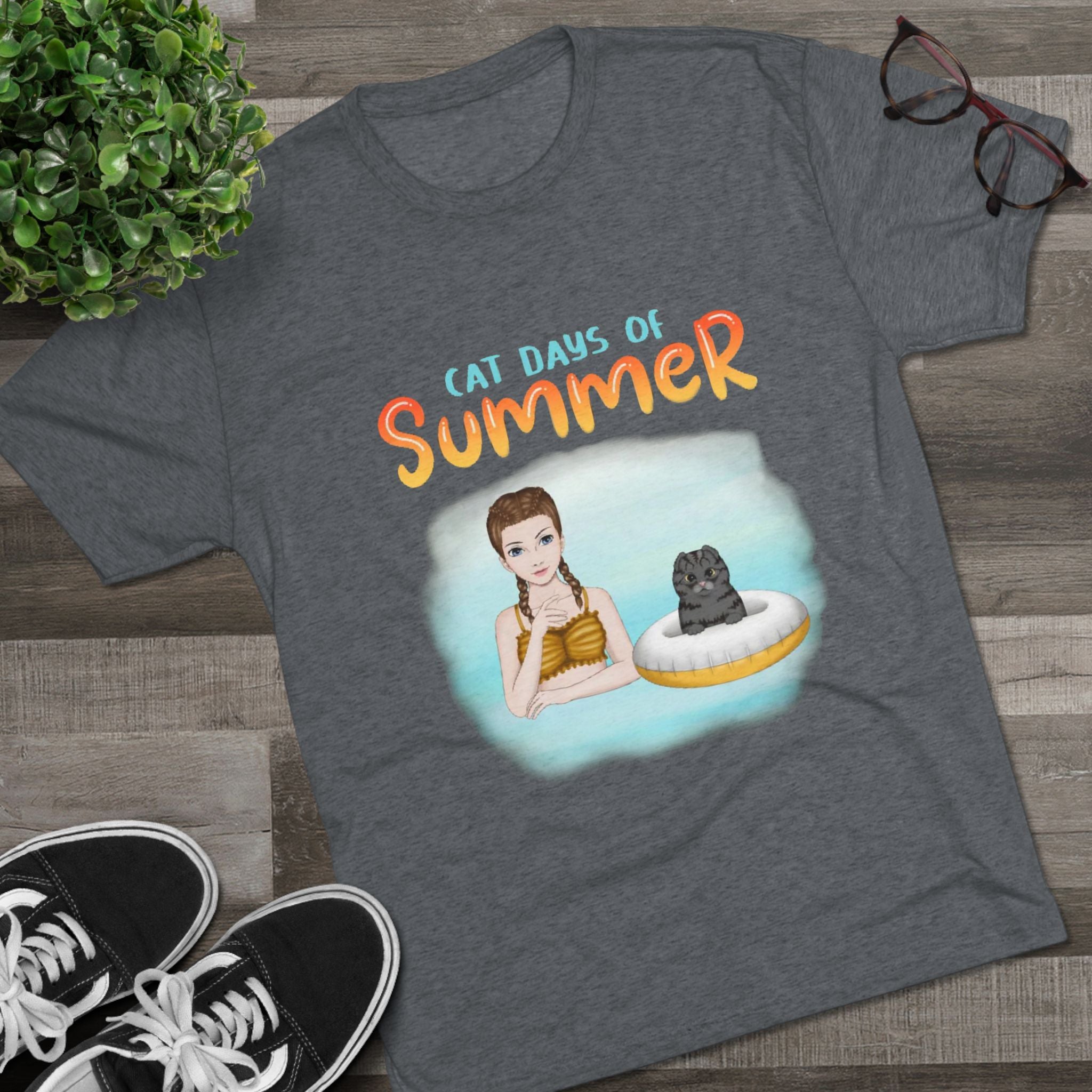 Cats Days of Summer | Unisex Tri-Blend Crew Tee