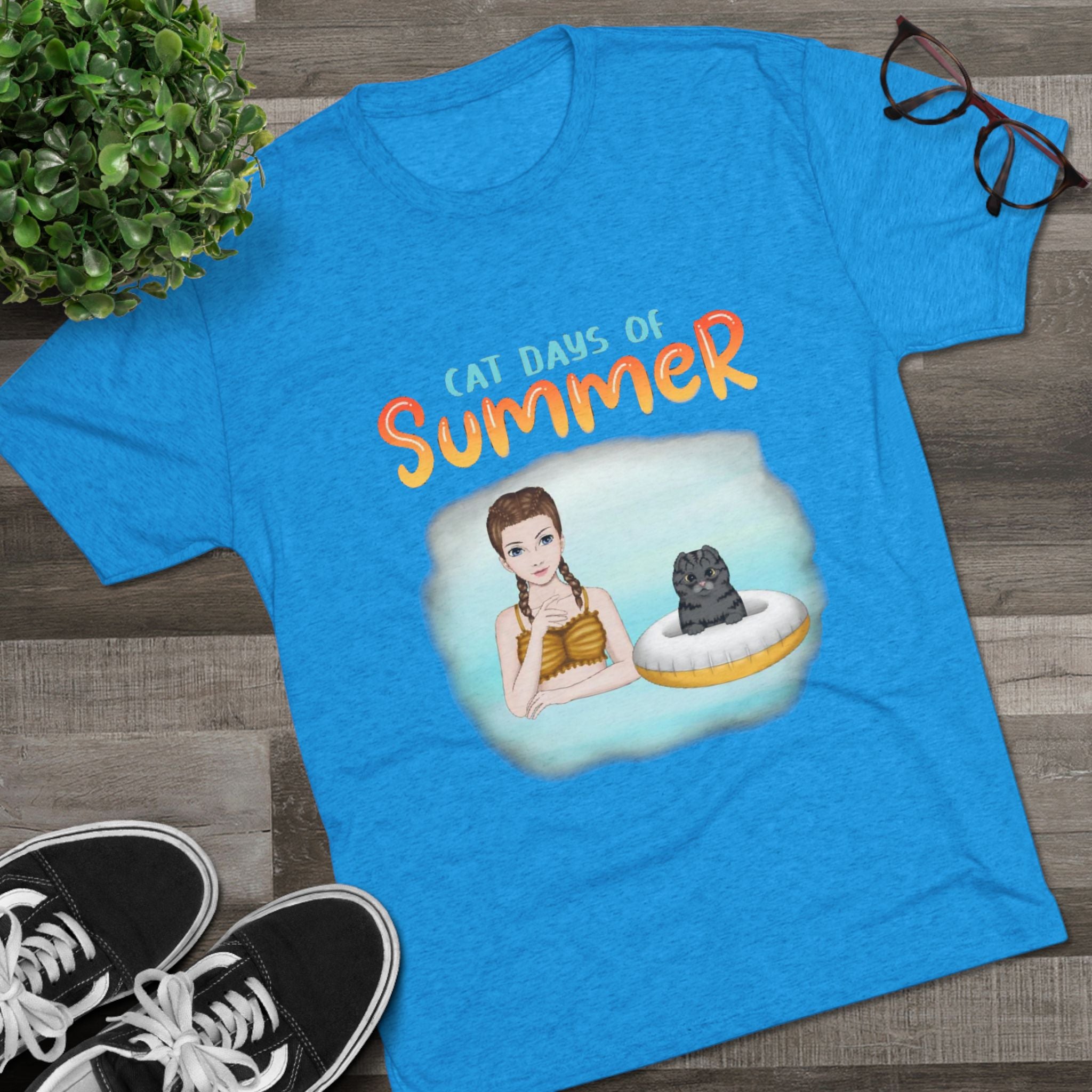 Cats Days of Summer | Unisex Tri-Blend Crew Tee