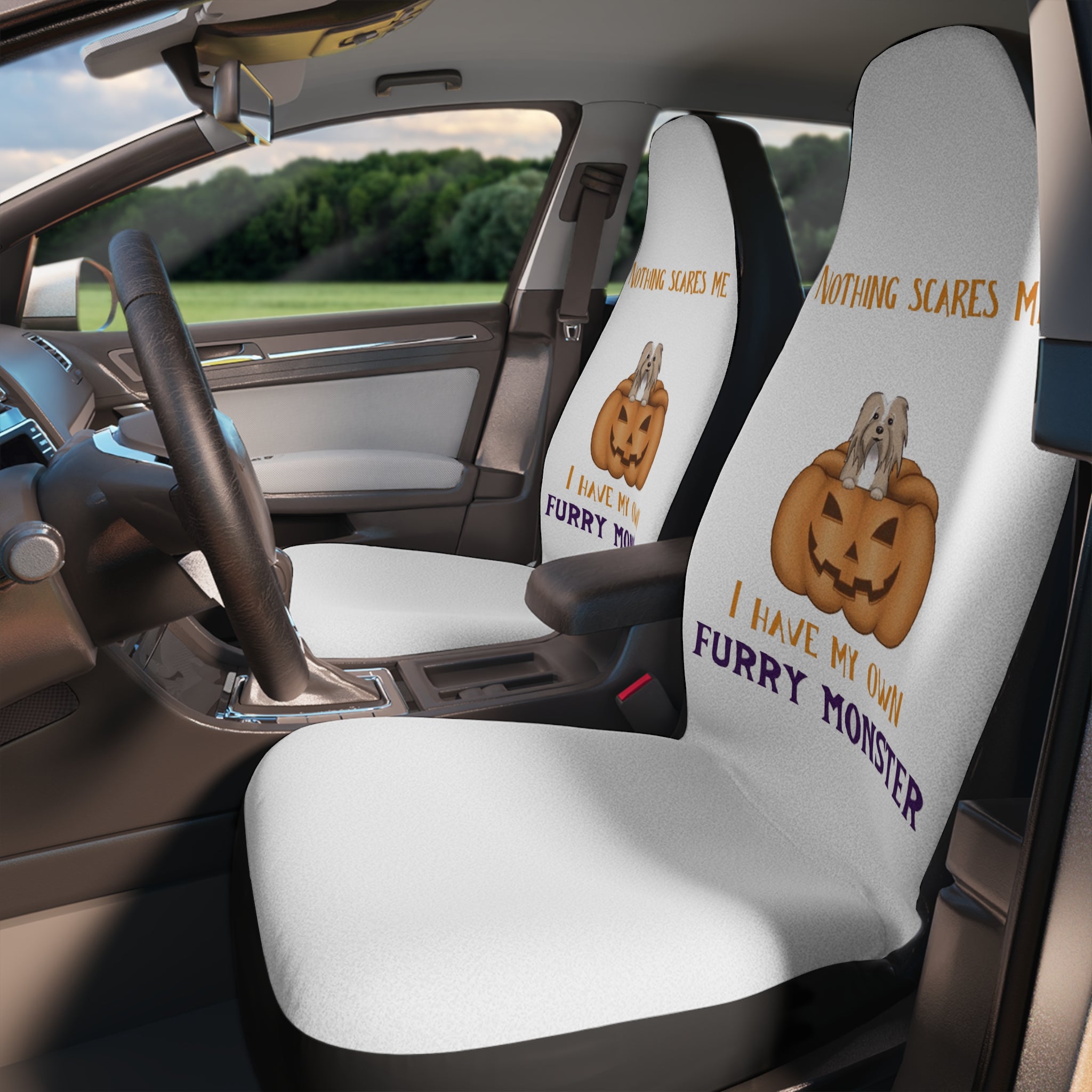 Nothing scares me. I have my own Furry Monster | Car Seat Covers