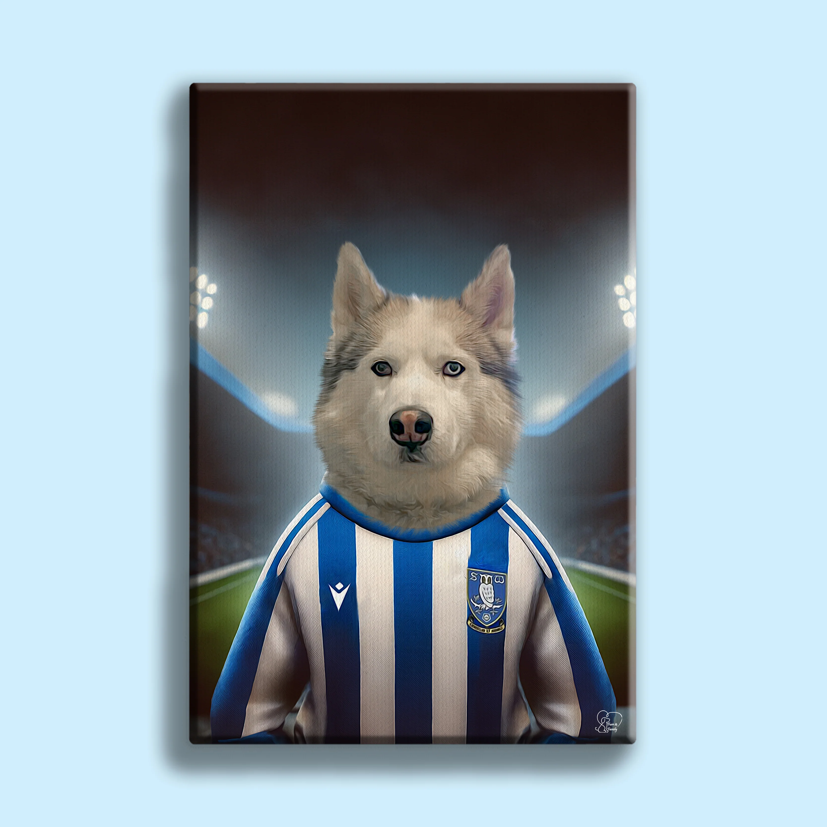 Custom Pet Portrait in Football Jersey – Personalized Sports-Themed Pet Art