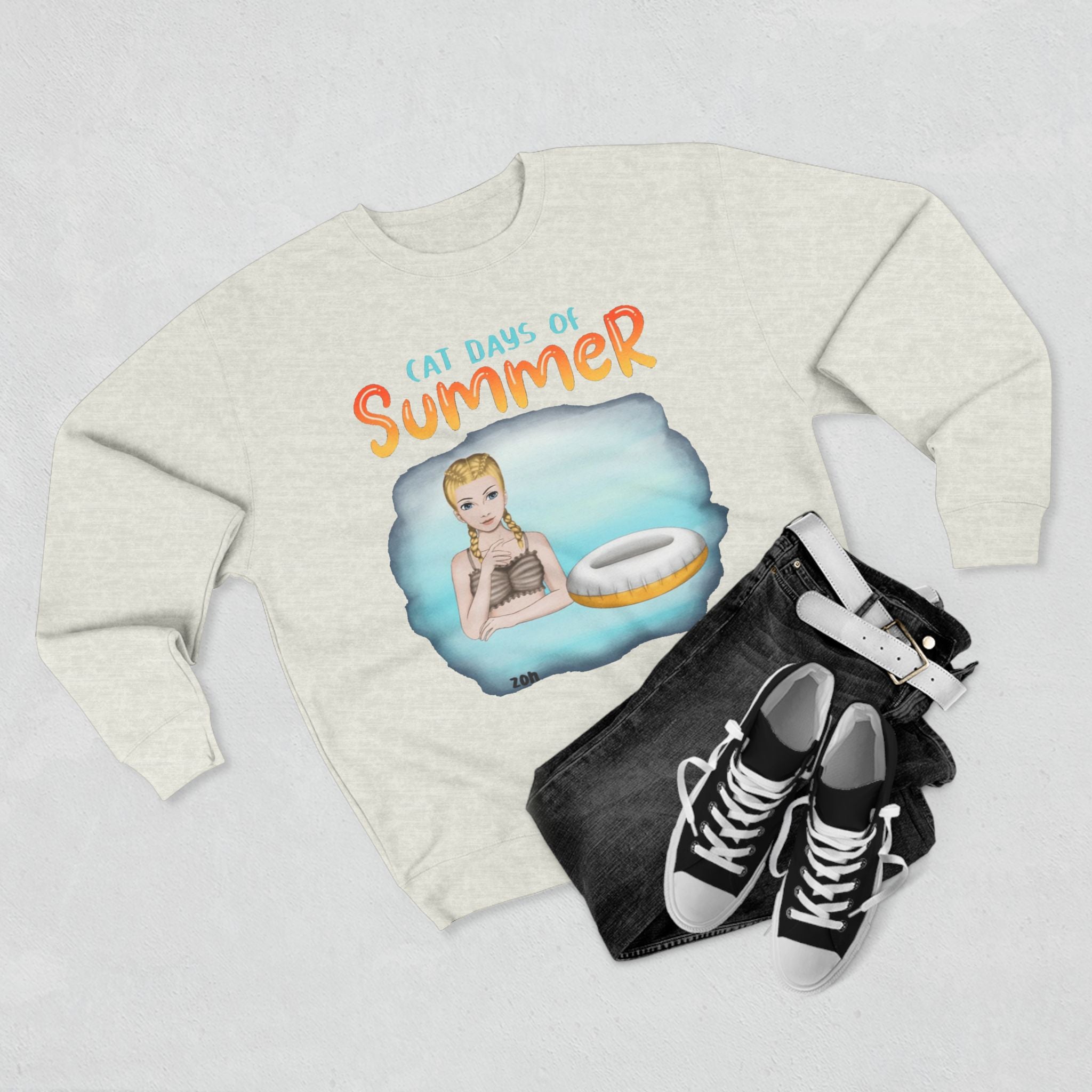 Cat Days of Summer | Women's Midweight Cotton Tee