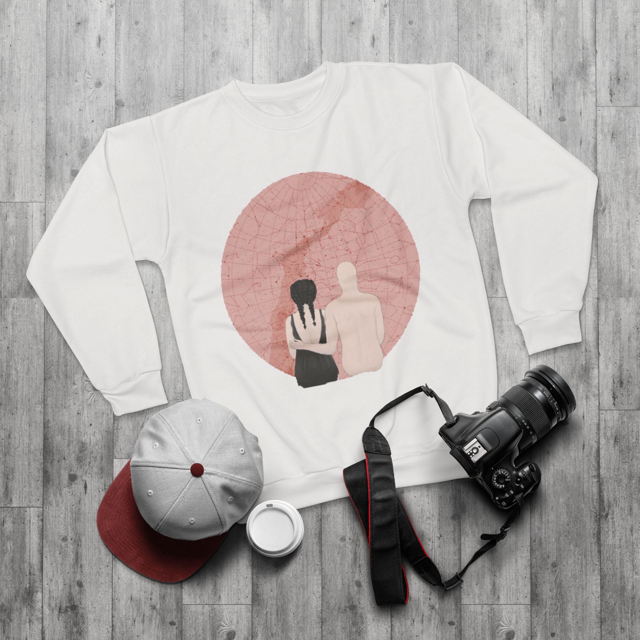 Couple with custom location and title | Unisex Crew Sweatshirt