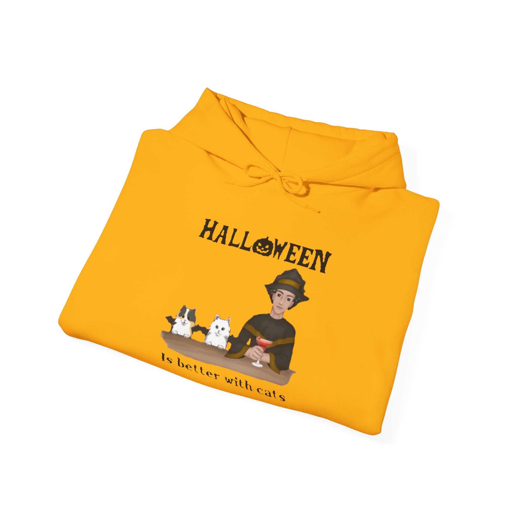 Halloween is better with Cats | Unisex Heavy Blend Hooded Sweatshirt