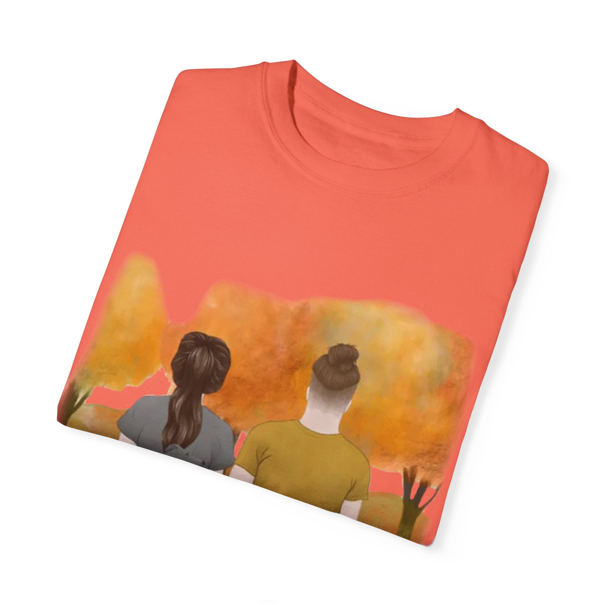 Together in Fall with Dogs | Unisex Garment-Dyed T-shirt