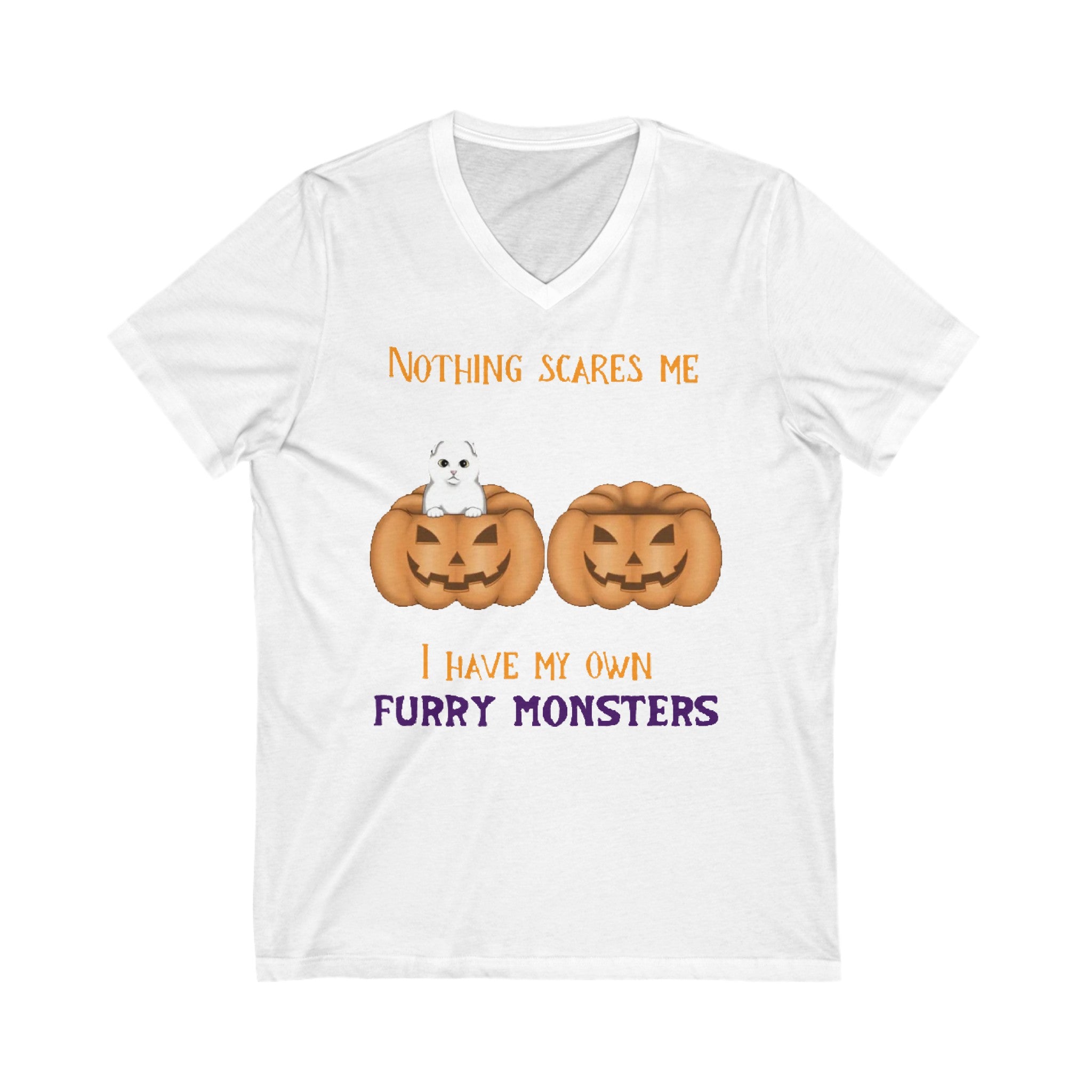 Nothing scares me I have my own Furry Monster | Unisex Jersey Short Sleeve V-Neck Tee