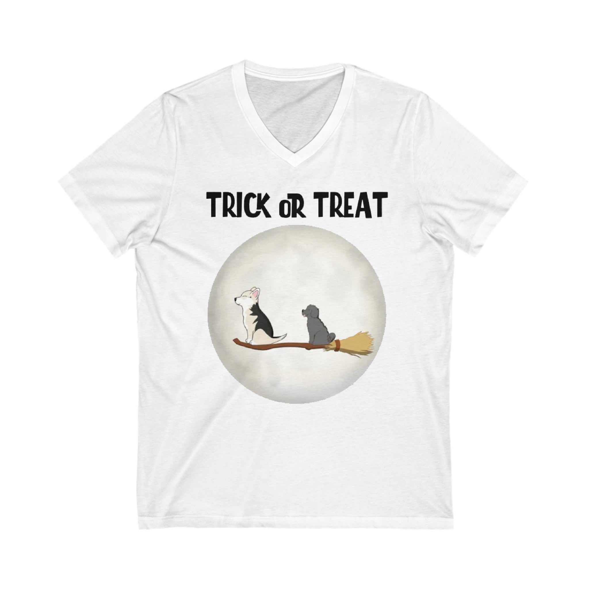 Trick or Treat | Unisex Jersey Short Sleeve V-Neck Tee