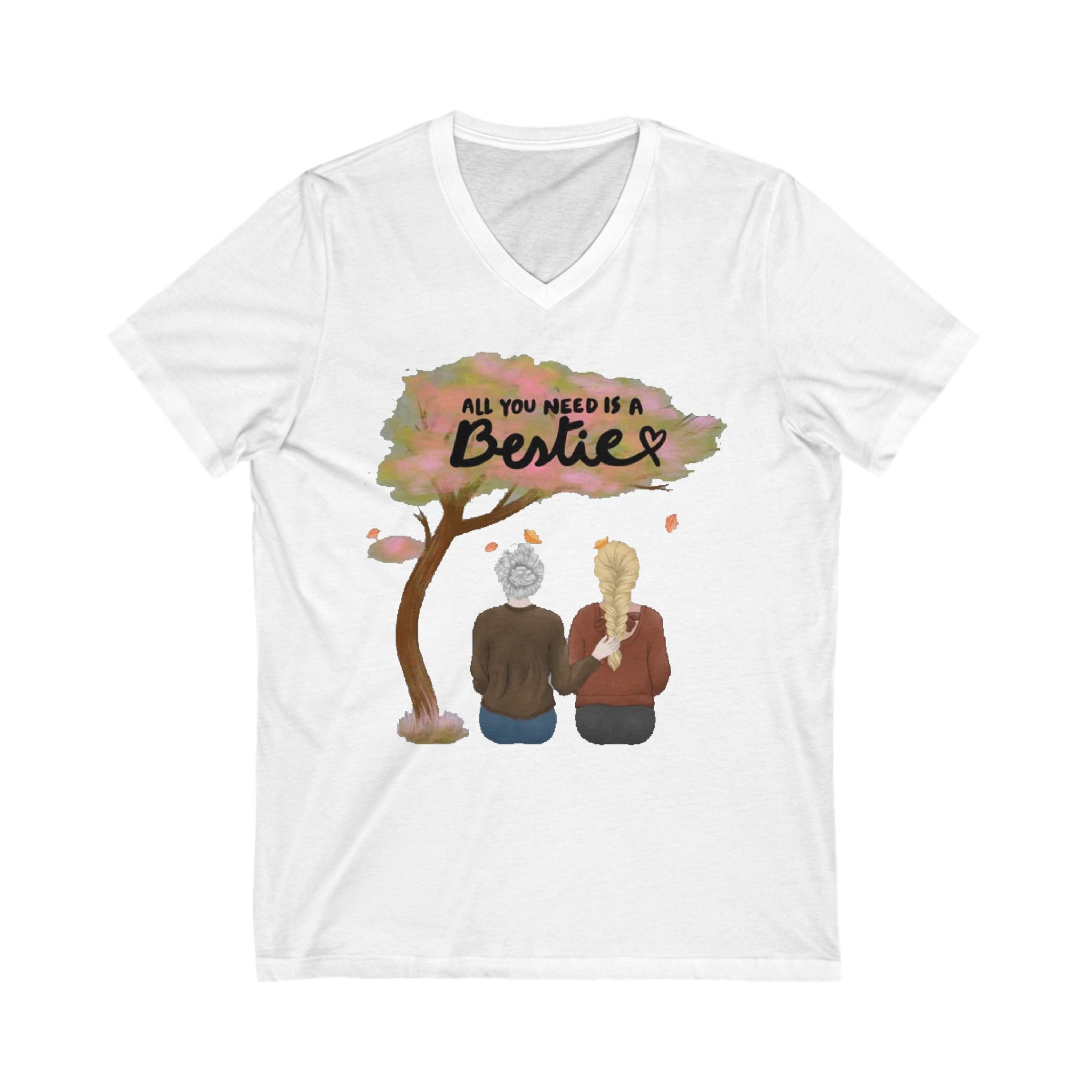 All you need is a Bestie | Unisex Jersey Short Sleeve V-Neck Tee