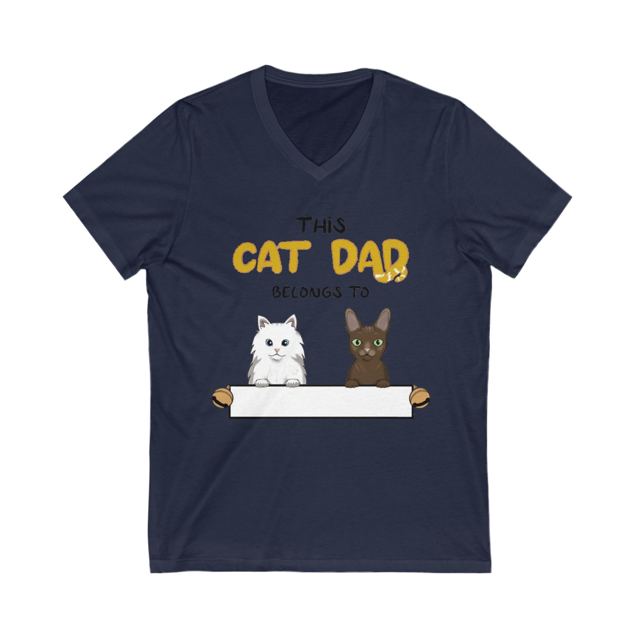 This CAT DOG Belongs to | Unisex Jersey Short Sleeve V-Neck Tee