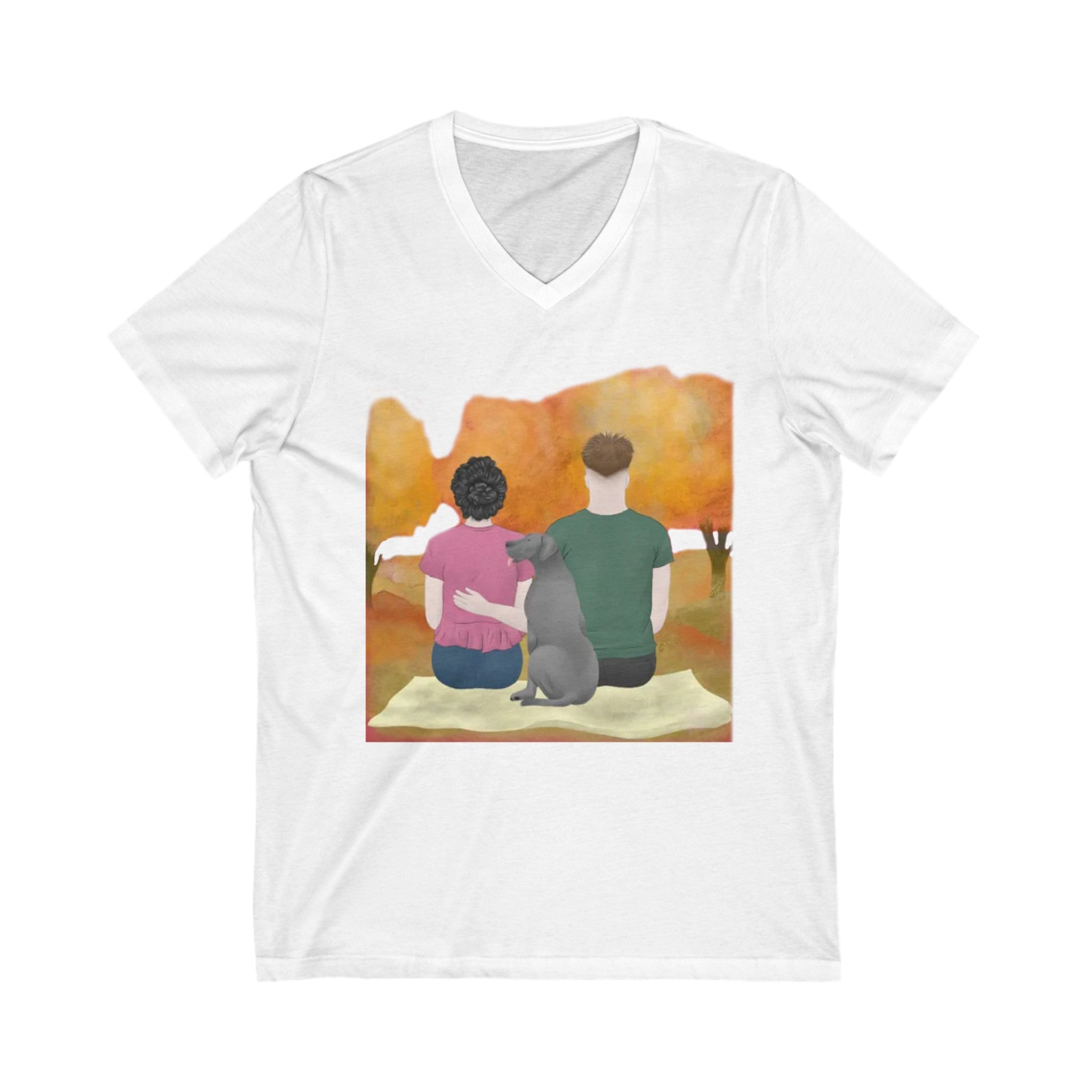 Together in Fall | Unisex Jersey Short Sleeve V-Neck Tee