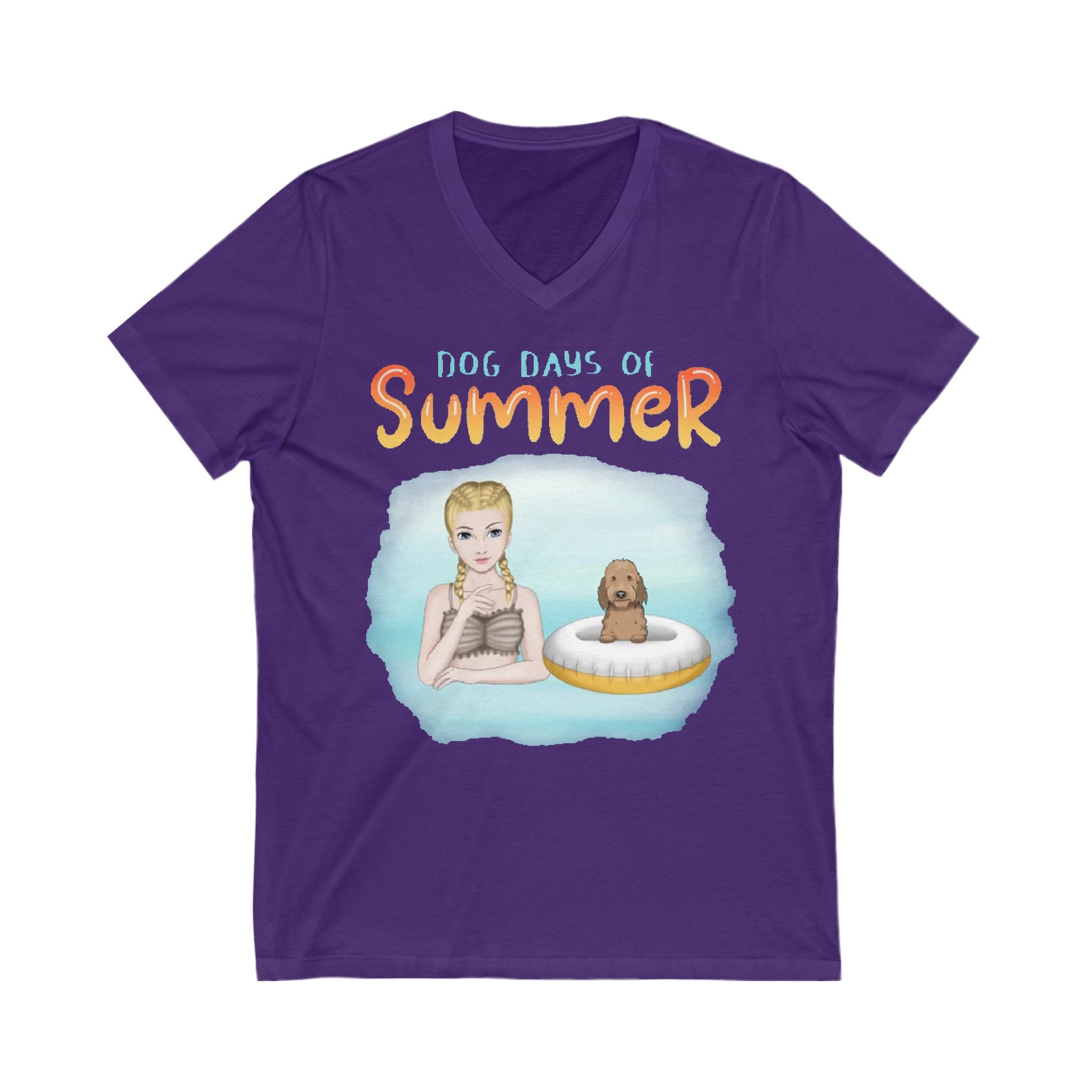 Dog days of Summer | Unisex Jersey Short Sleeve V-Neck Tee