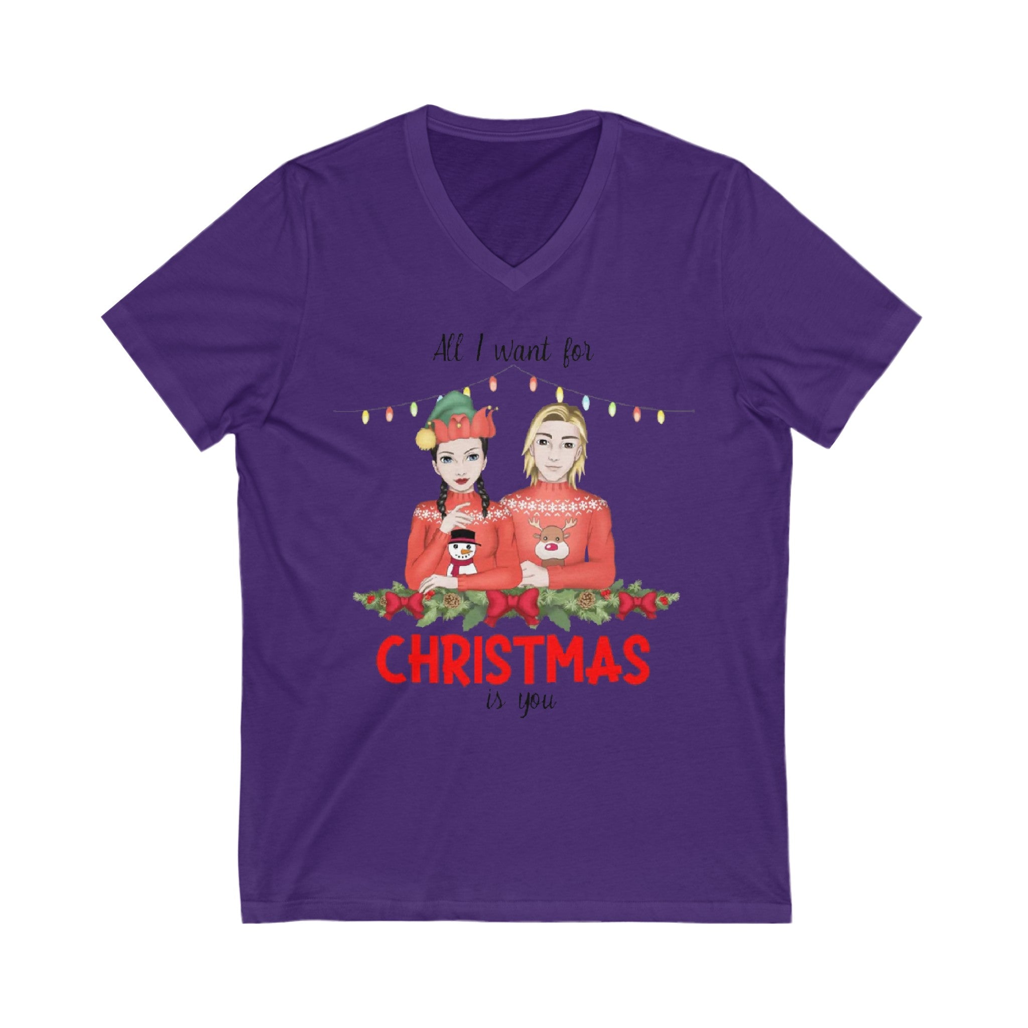 All i want for Christmas is You | Unisex Jersey Short Sleeve V-Neck Tee