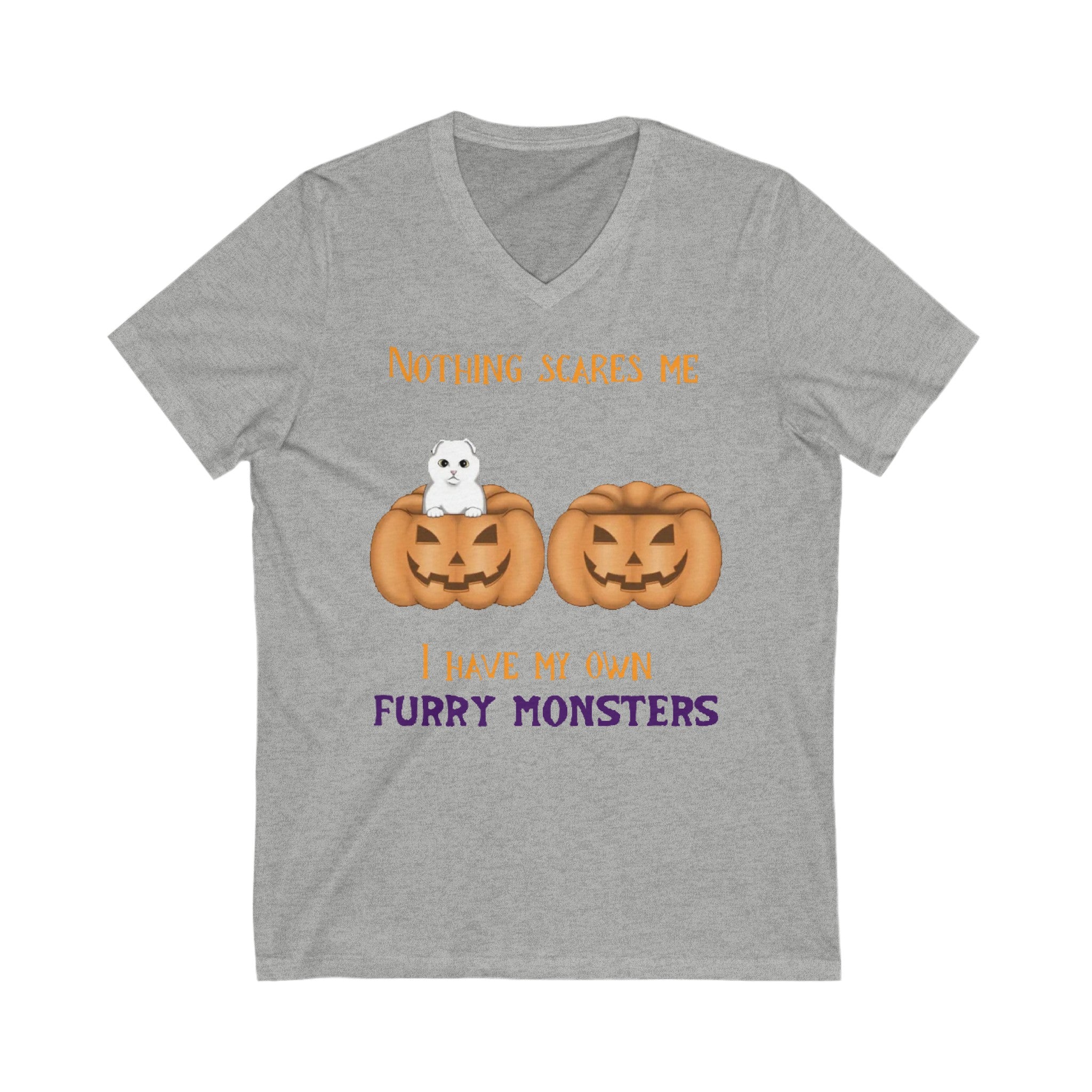 Nothing scares me I have my own Furry Monster | Unisex Jersey Short Sleeve V-Neck Tee