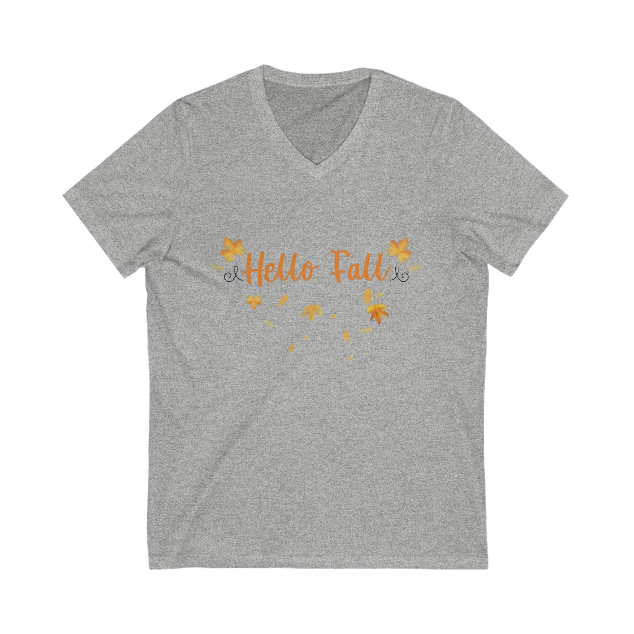 Hello Fall | Unisex Jersey Short Sleeve V-Neck Tee