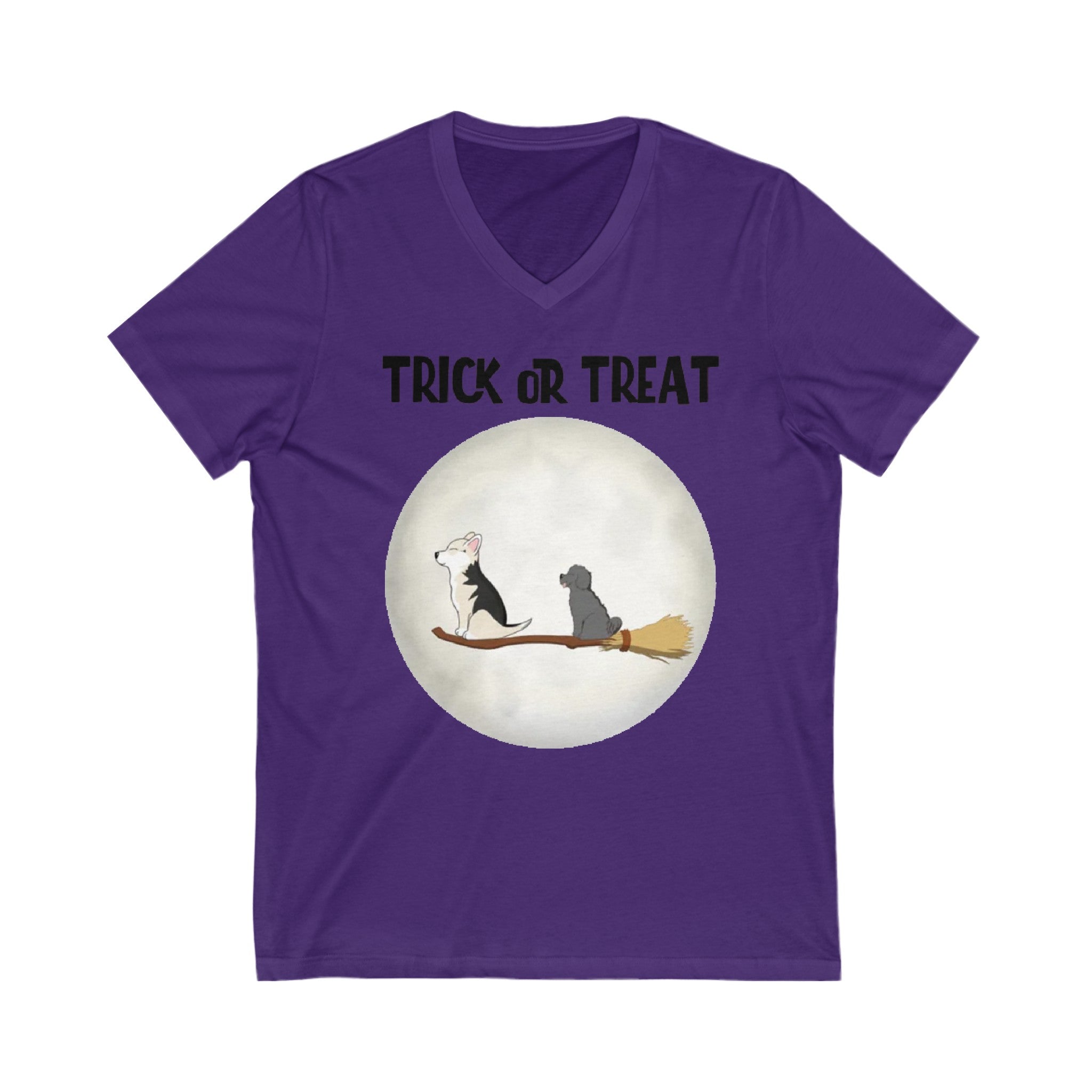 Trick or Treat | Unisex Jersey Short Sleeve V-Neck Tee