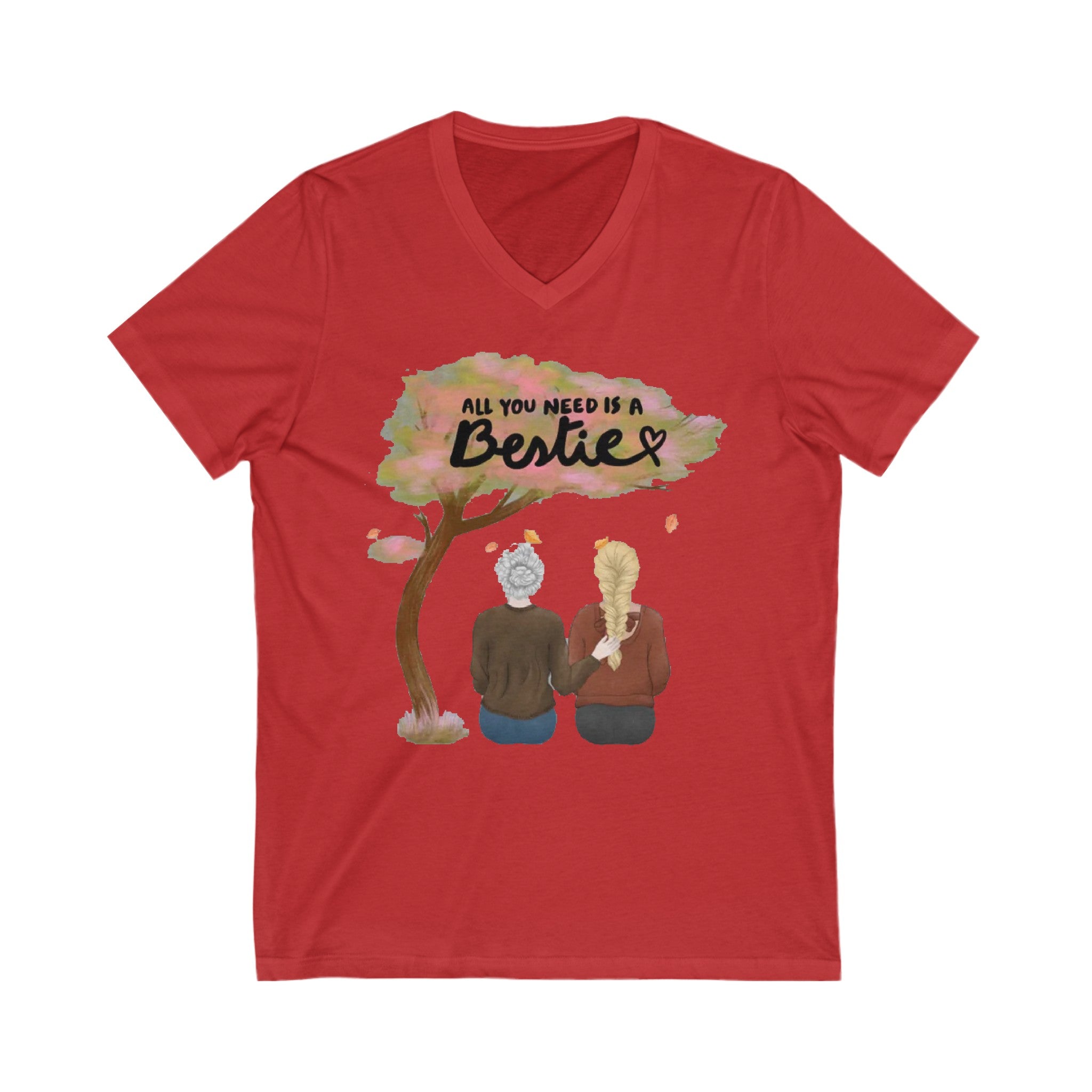 All you need is a Bestie | Unisex Jersey Short Sleeve V-Neck Tee