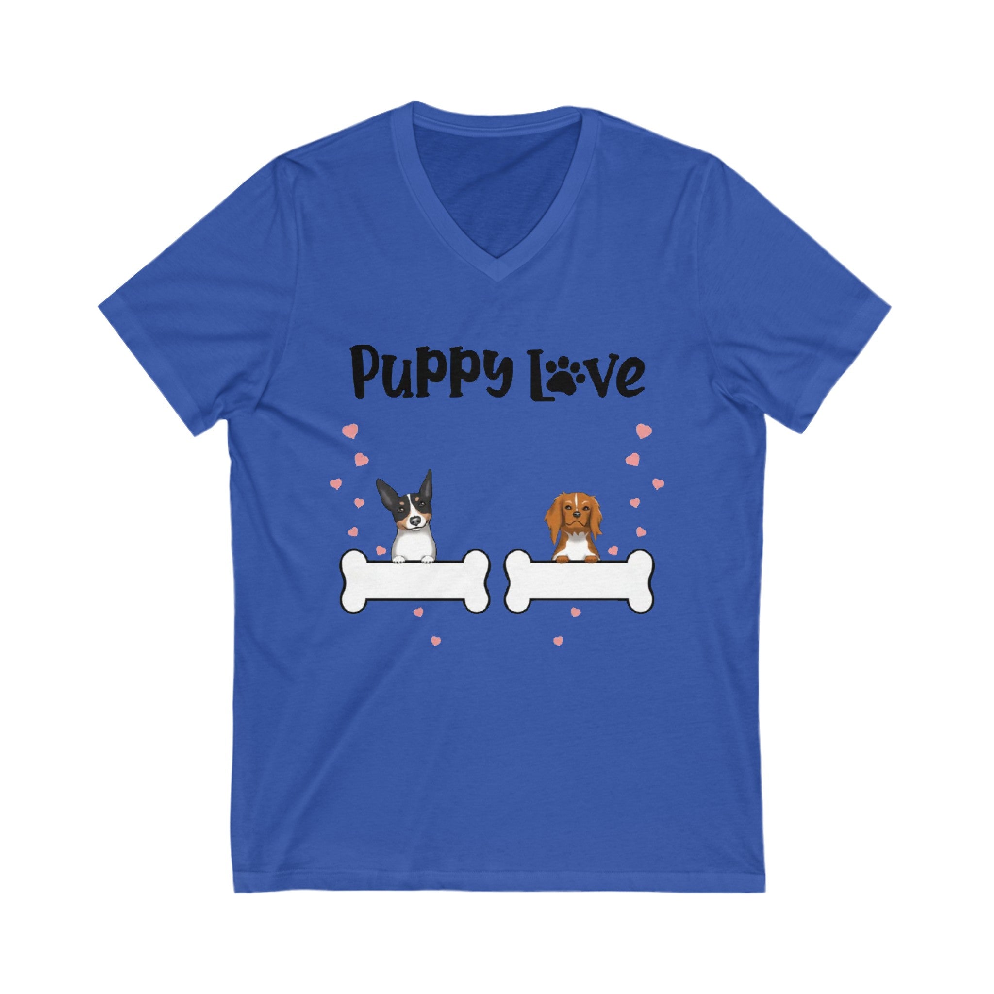 Puppy Love | Unisex Jersey Short Sleeve V-Neck Tee