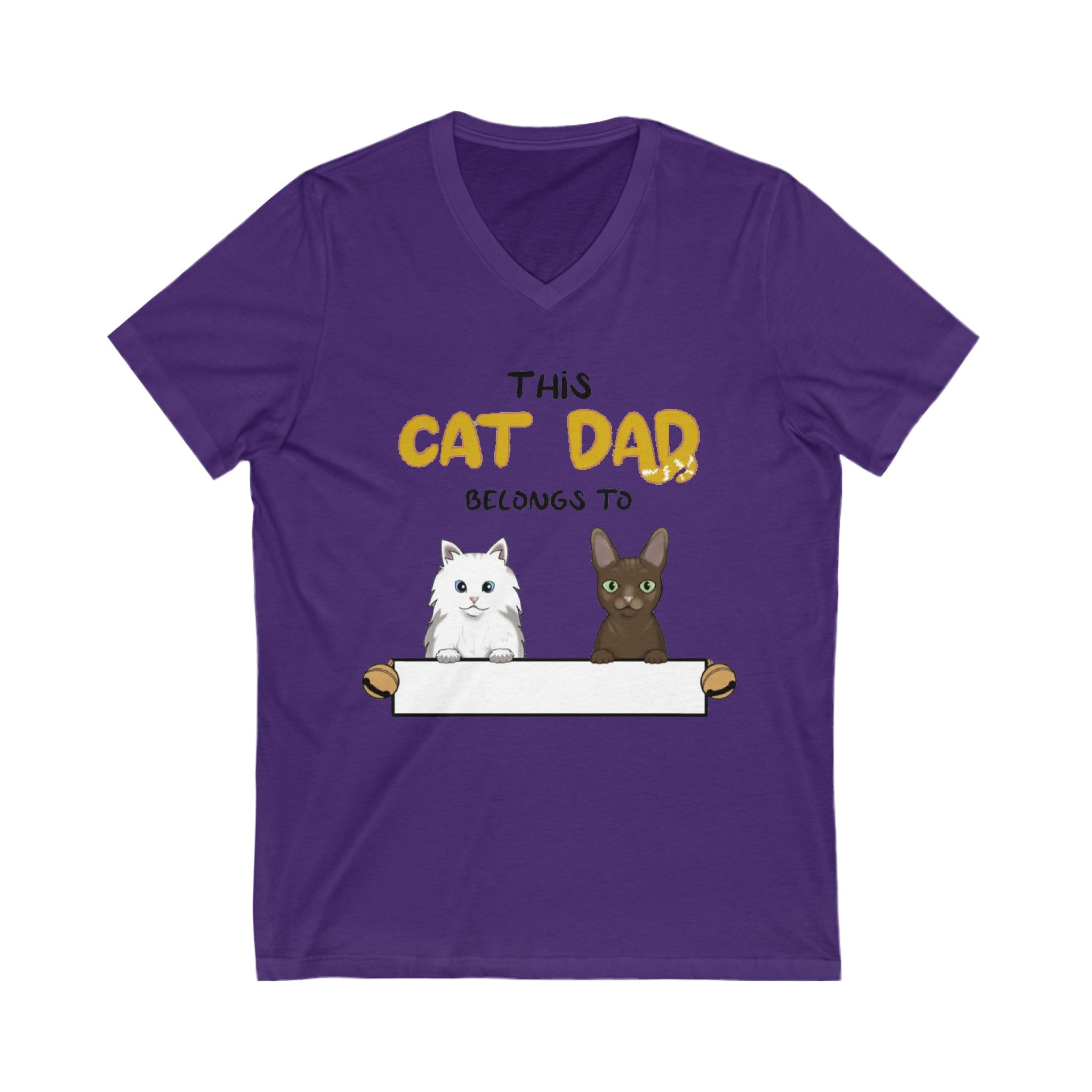 This CAT DOG Belongs to | Unisex Jersey Short Sleeve V-Neck Tee