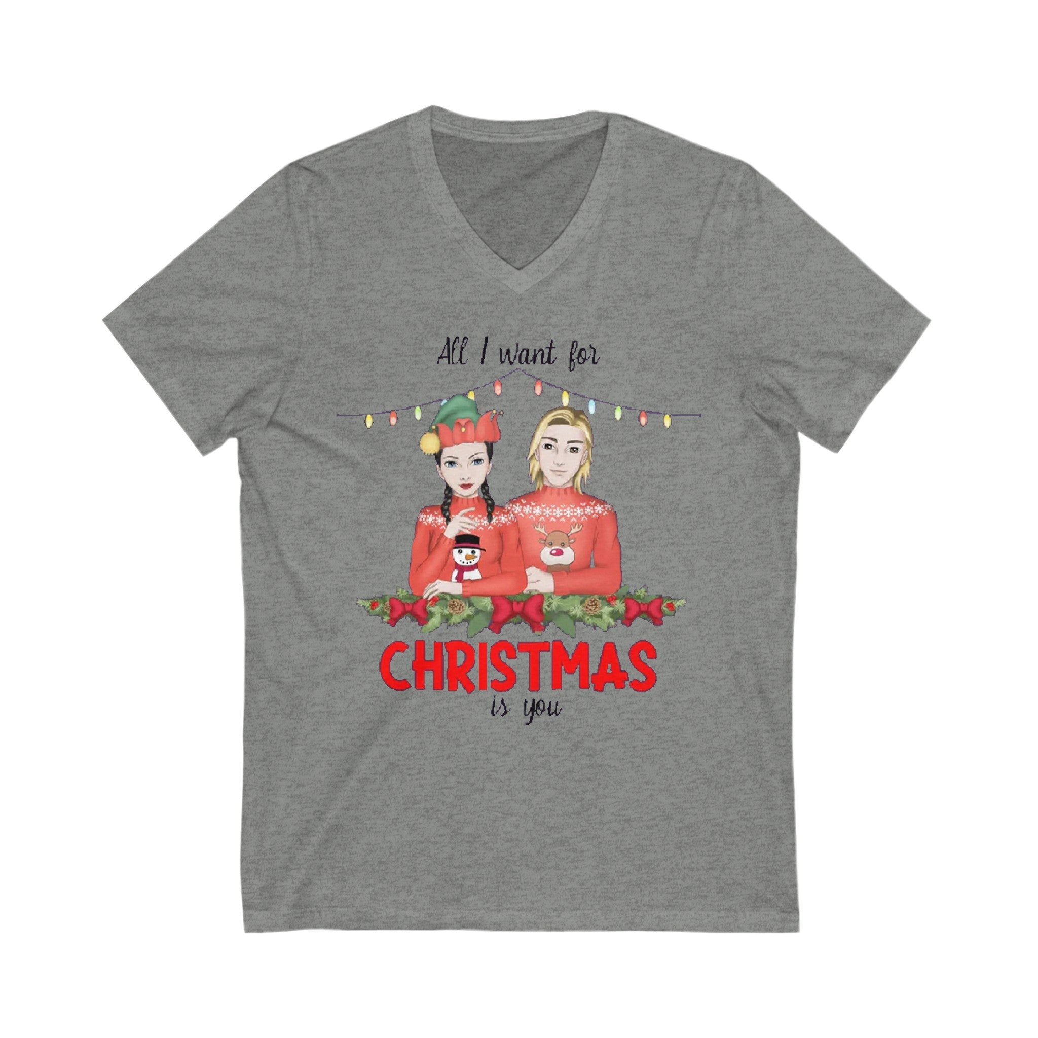 All i want for Christmas is You | Unisex Jersey Short Sleeve V-Neck Tee