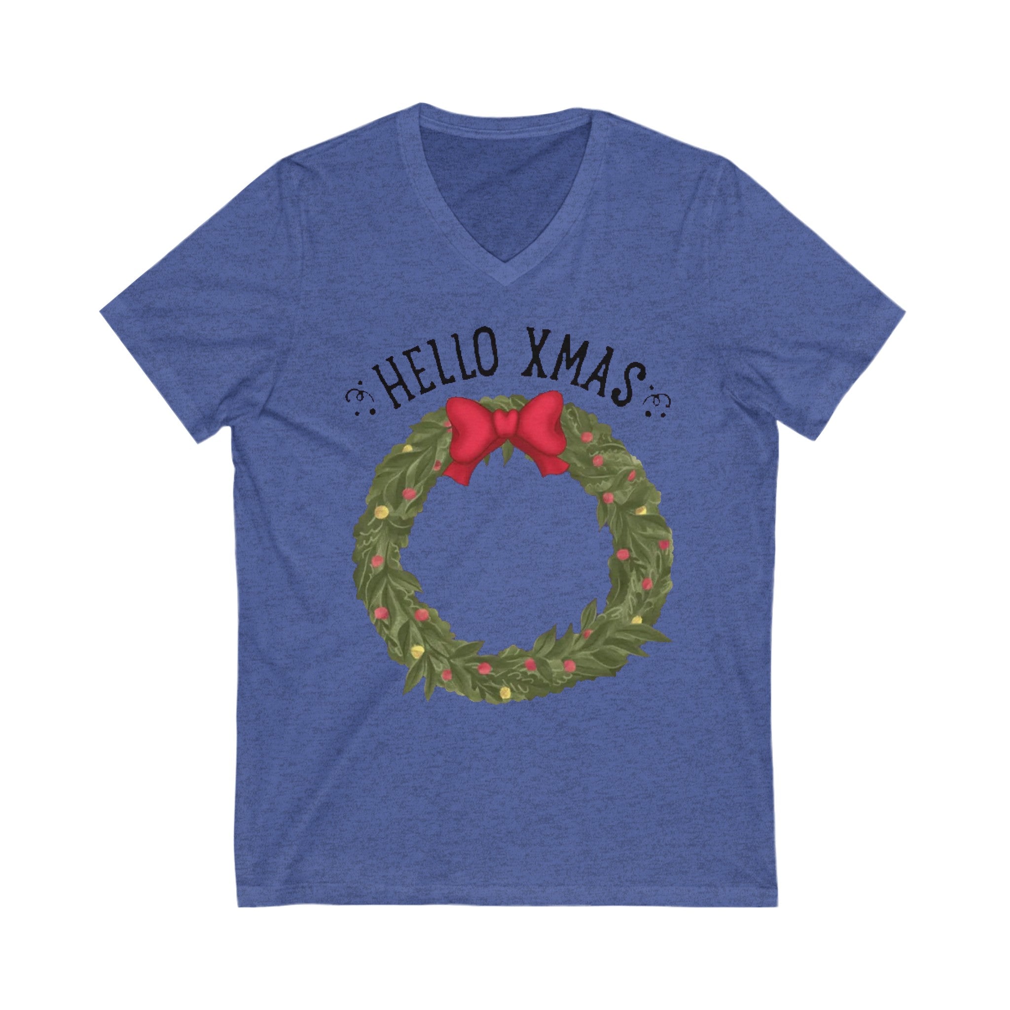 Hello XMAS | Unisex Jersey Short Sleeve V-Neck Tee