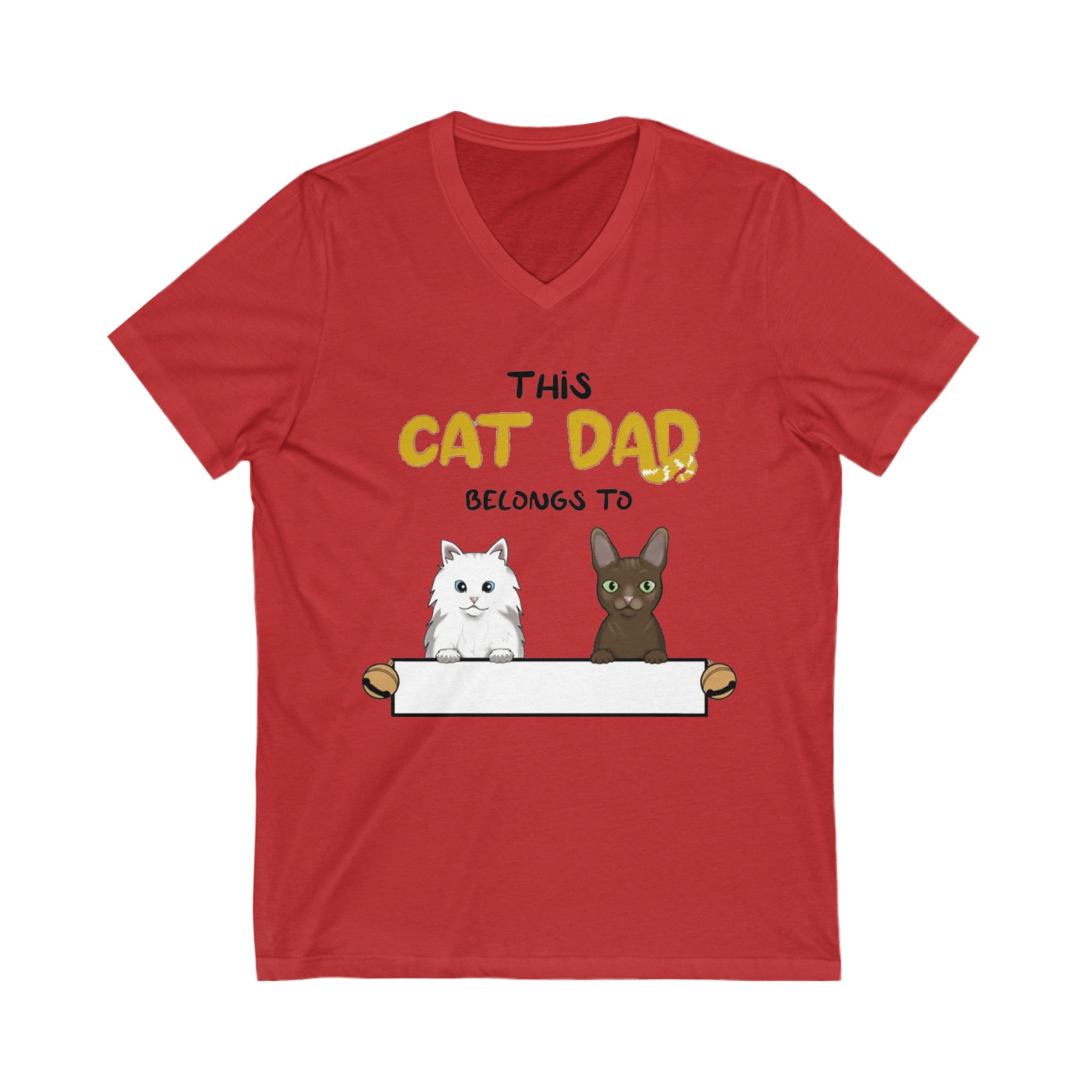 This CAT DOG Belongs to | Unisex Jersey Short Sleeve V-Neck Tee