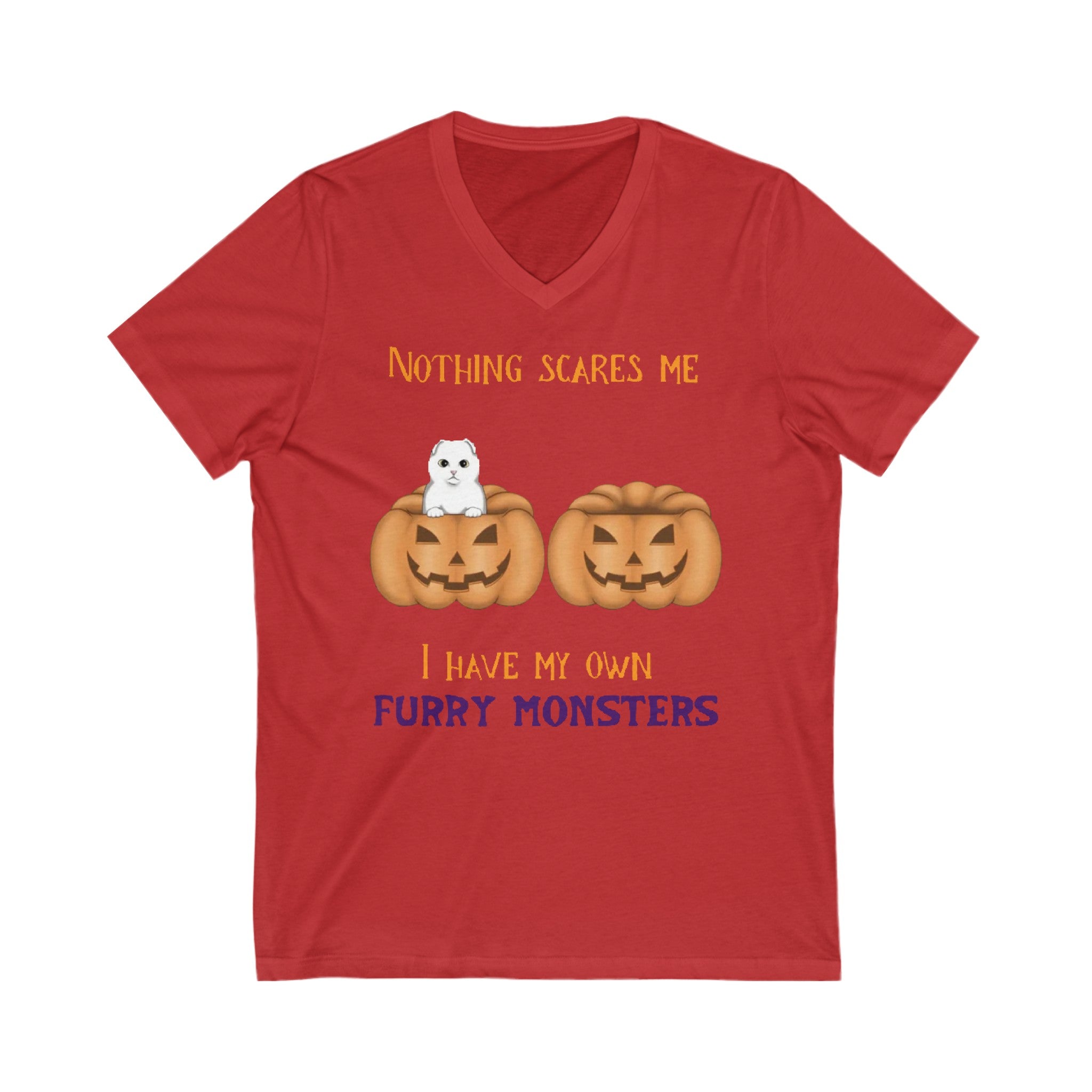 Nothing scares me I have my own Furry Monster | Unisex Jersey Short Sleeve V-Neck Tee