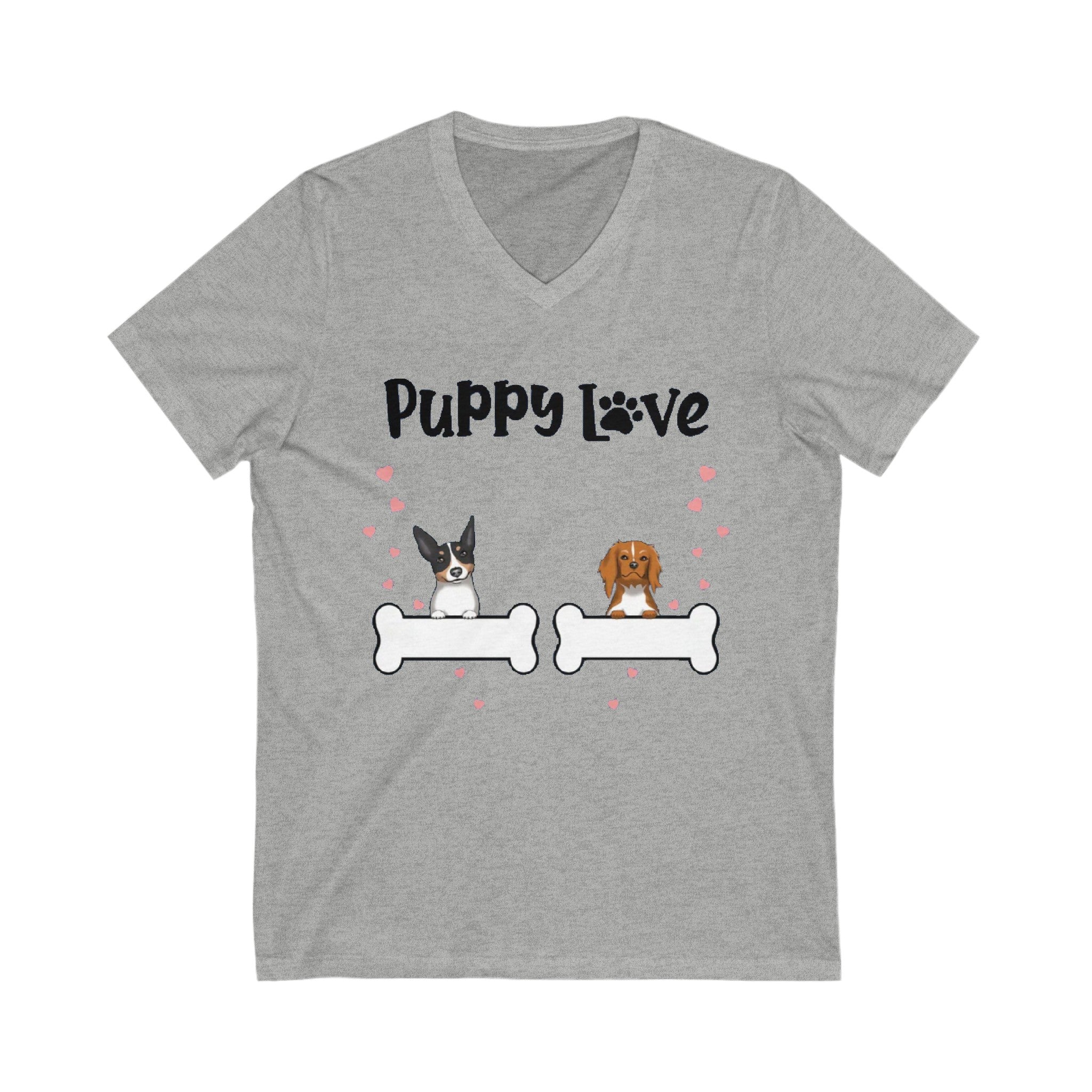 Puppy Love | Unisex Jersey Short Sleeve V-Neck Tee