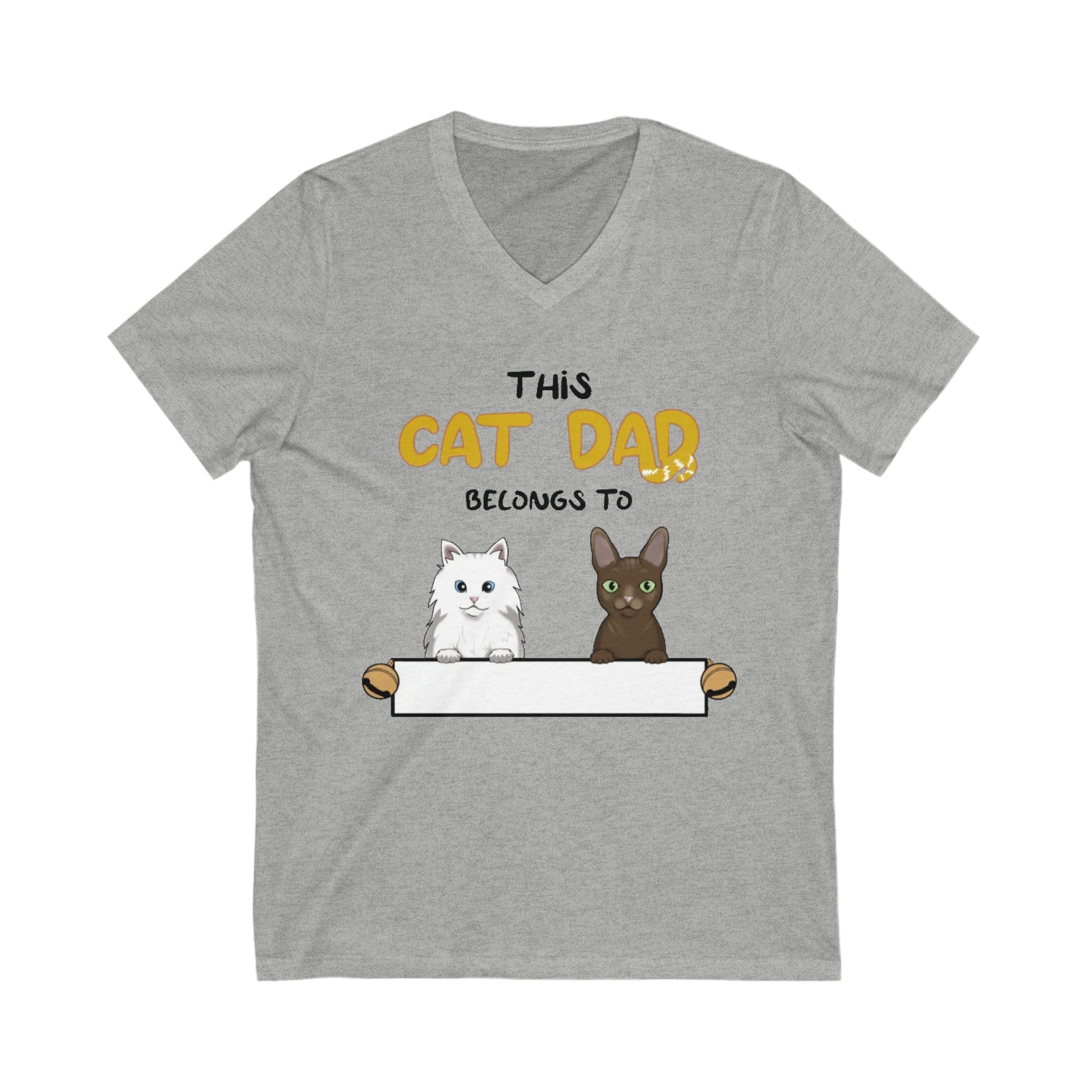 This CAT DOG Belongs to | Unisex Jersey Short Sleeve V-Neck Tee