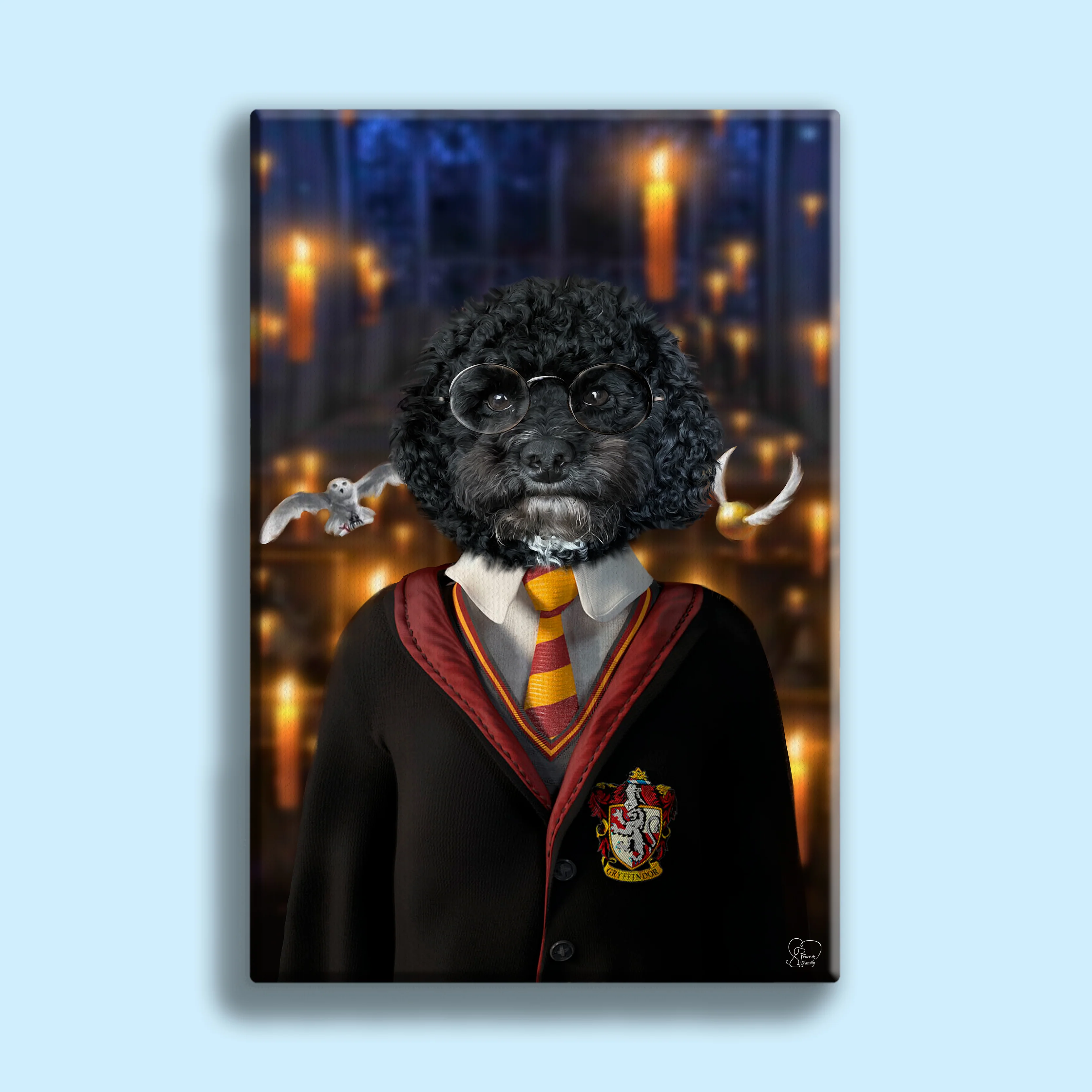 Harry Potter Gryffindor Pet Portrait – Inspired Magical Artwork