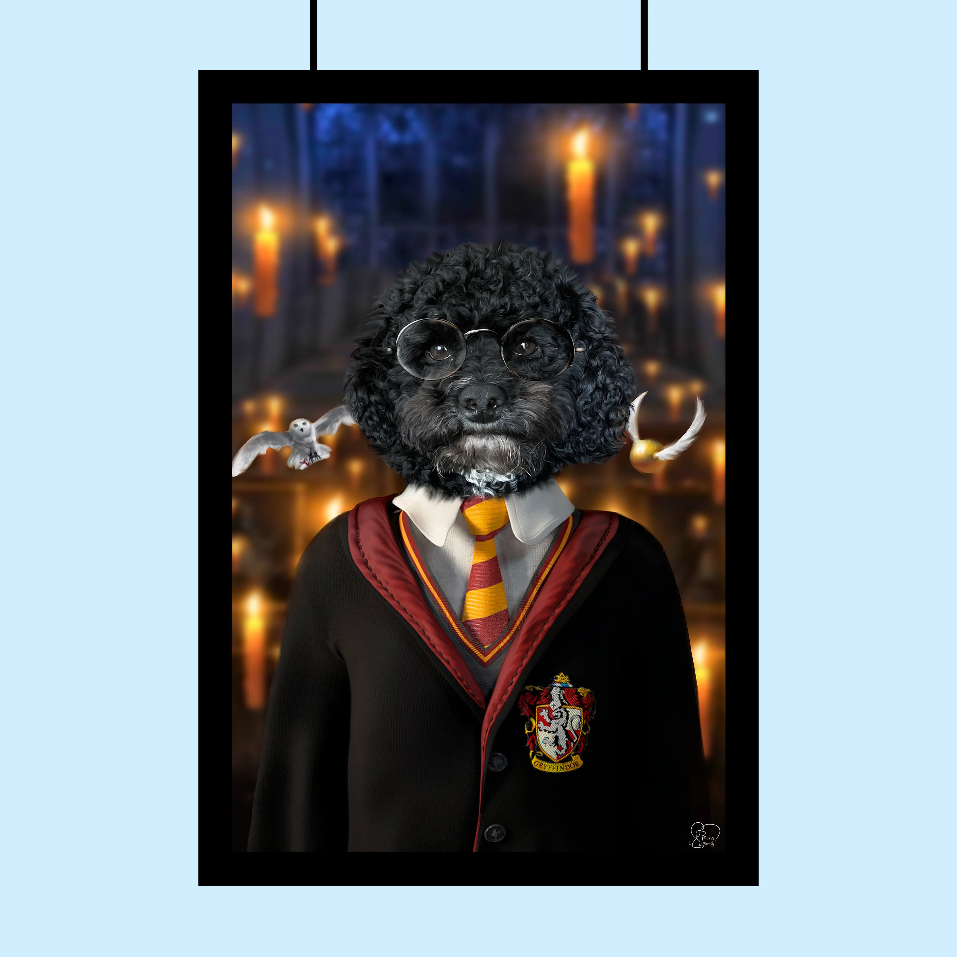 Harry Potter Gryffindor Pet Portrait – Inspired Magical Artwork