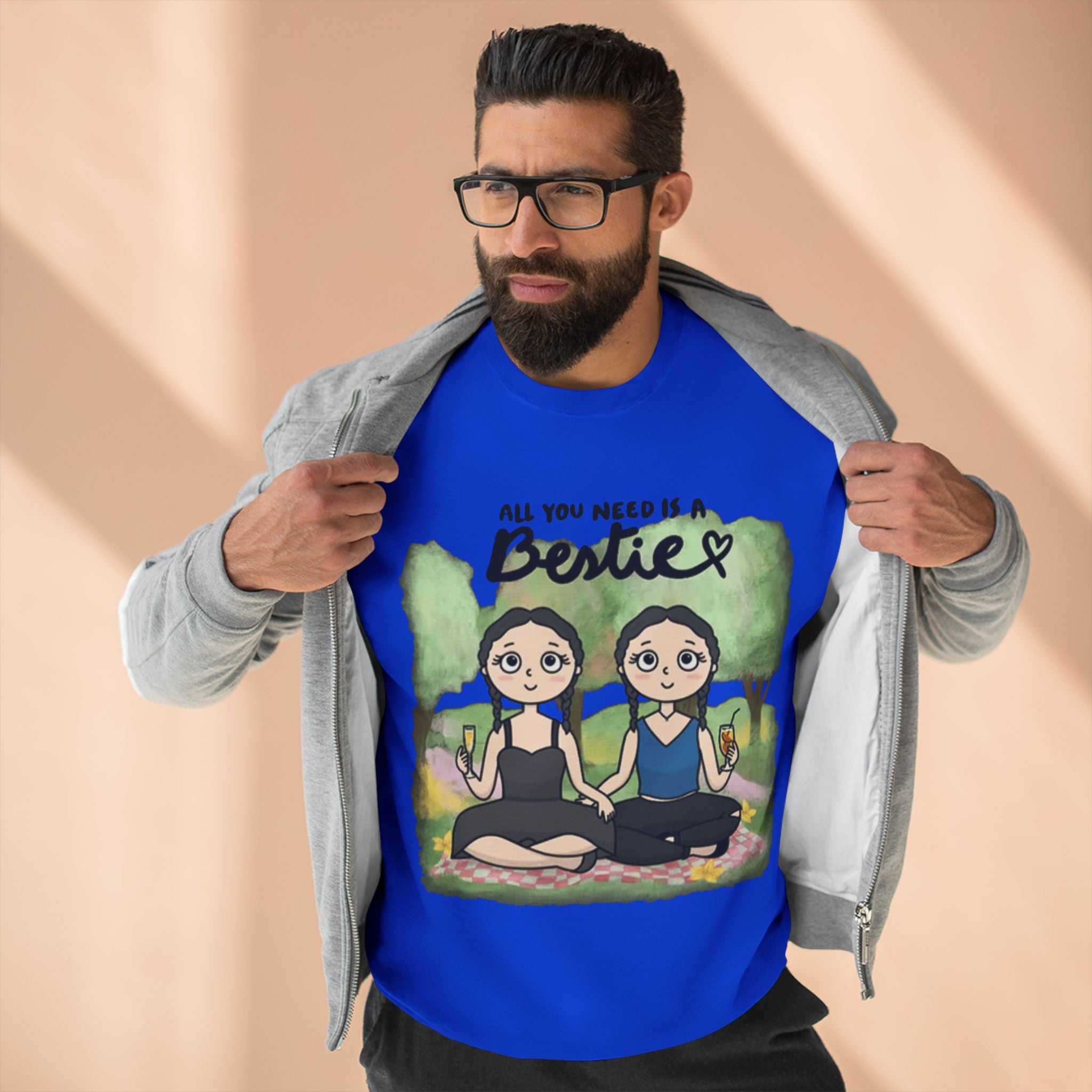 All you need is a Bestie | Unisex Crewneck Sweatshirt