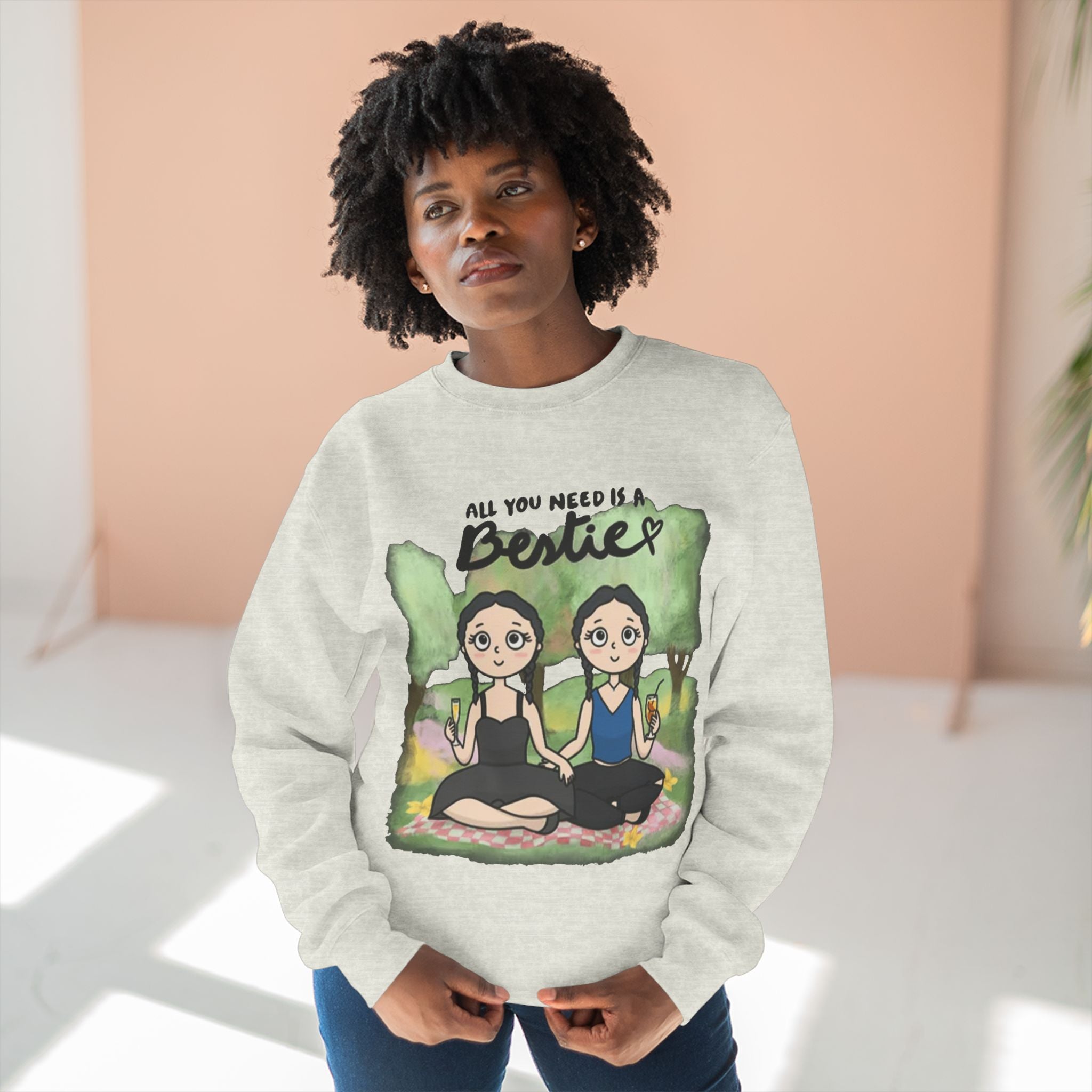 All you need is a Bestie | Unisex Crewneck Sweatshirt