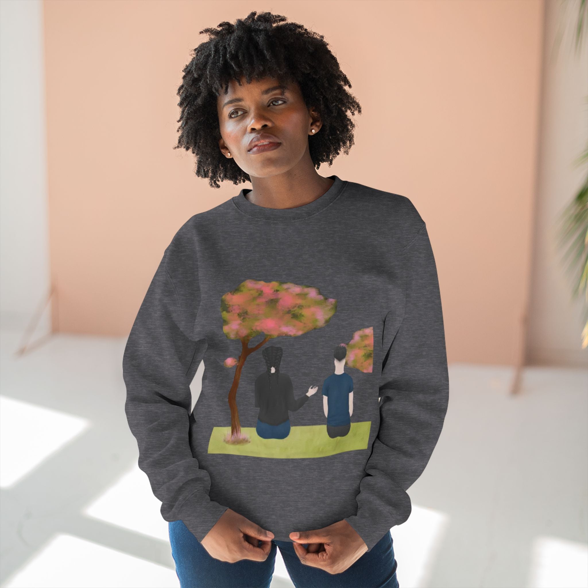 Parents with Children in Fall | Unisex Crewneck Sweatshirt