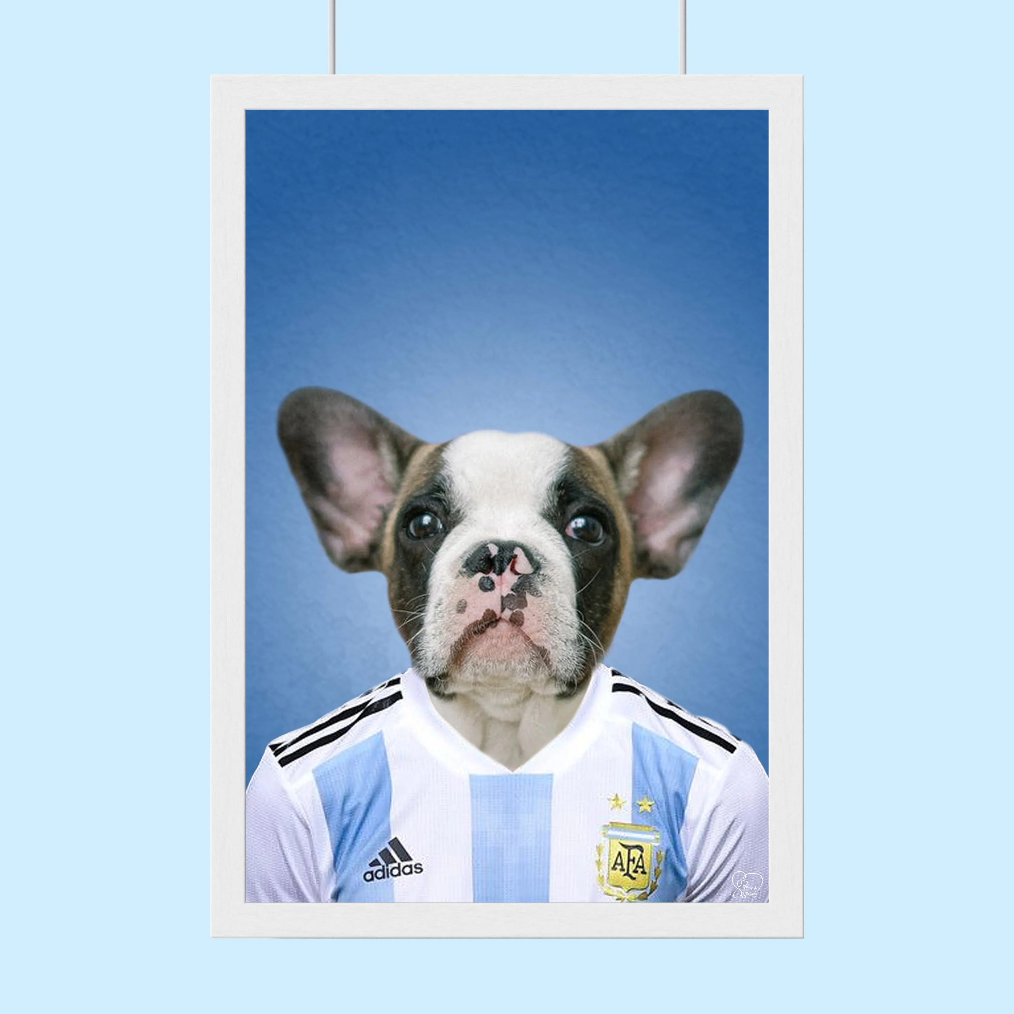 Argentinian Football Star Custom Pet Portrait | Personalized Pet Sports Art