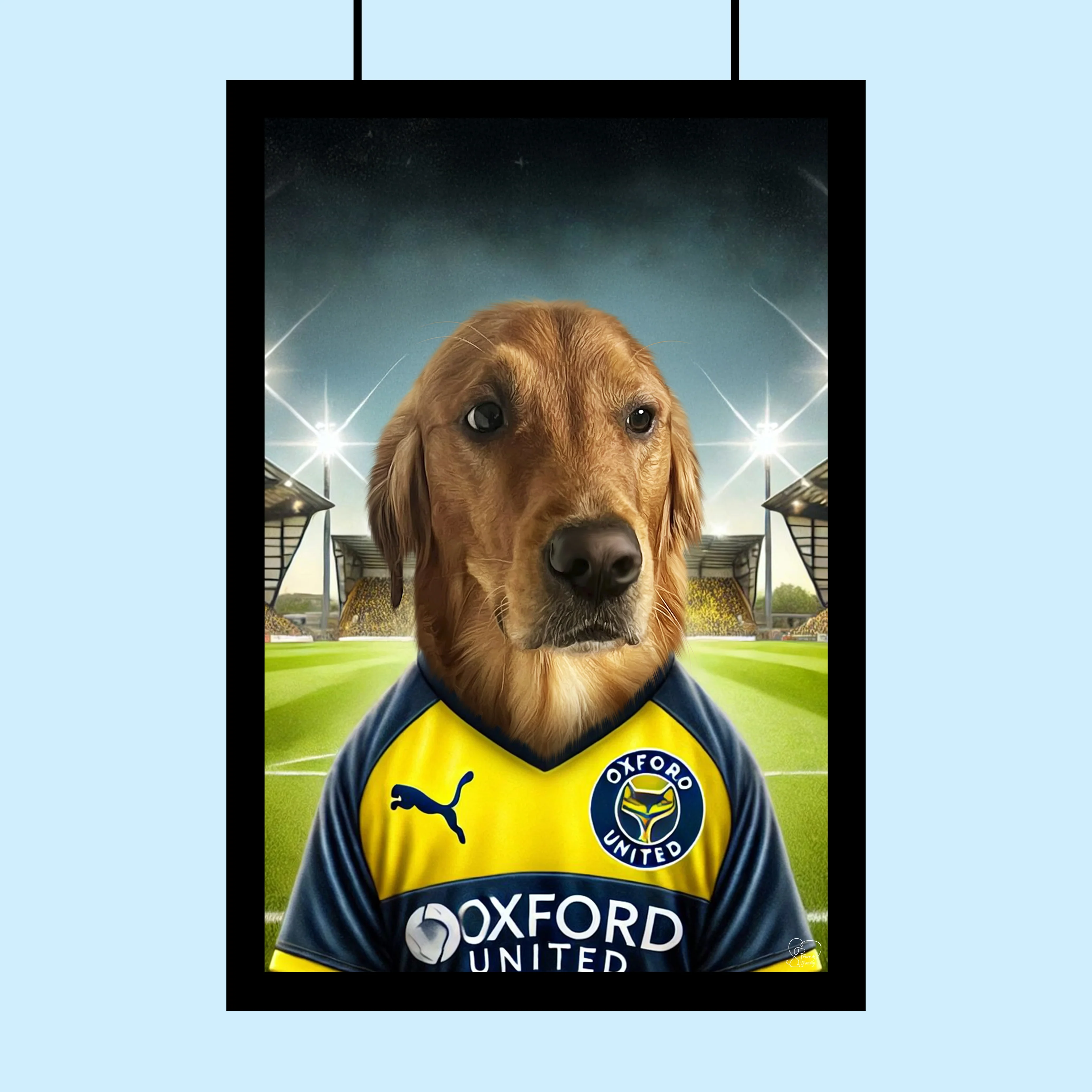 Oxford United football Star Custom Pet Portrait | Personalized Pet Sports Art