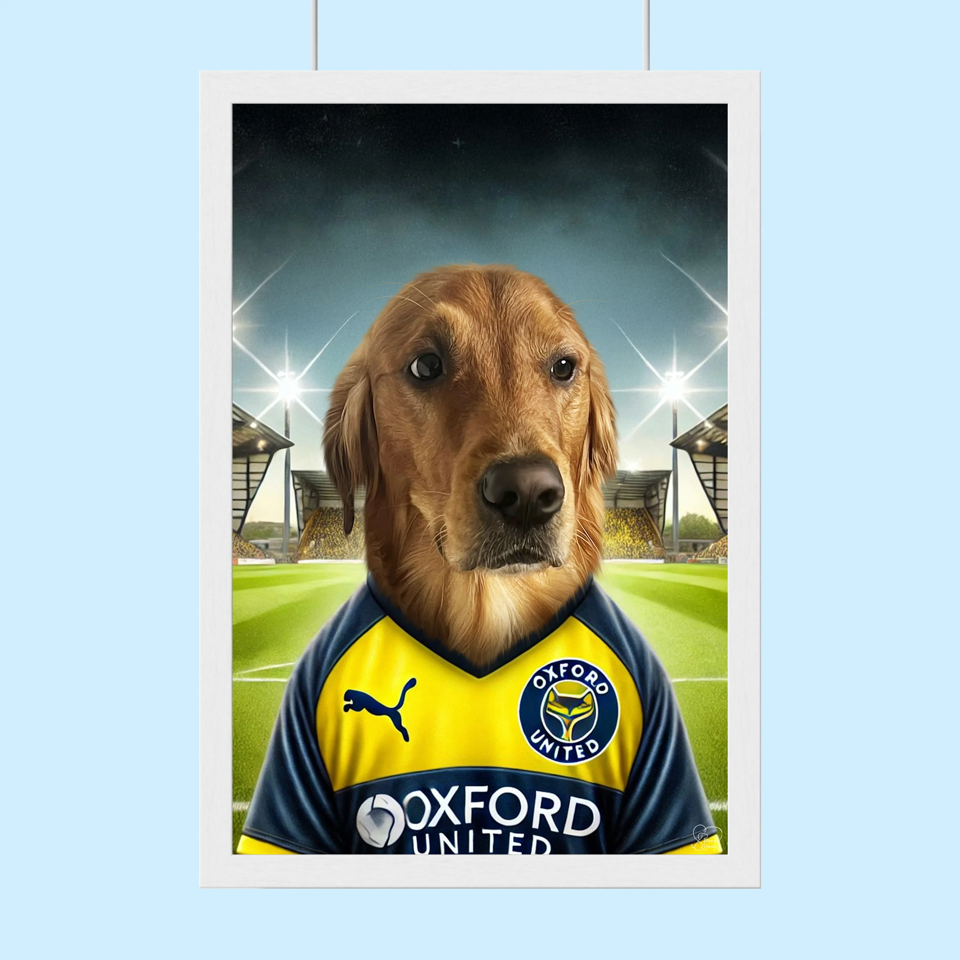 Oxford United football Star Custom Pet Portrait | Personalized Pet Sports Art